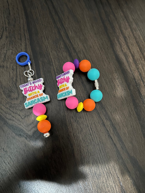 Adult Humor Straw and Handle Charm set