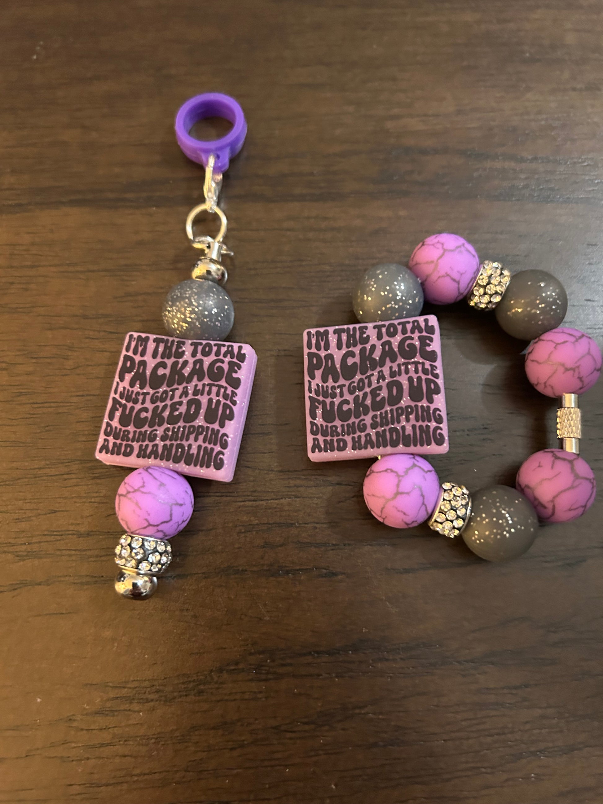 Adult Humor Straw and Handle Charm set