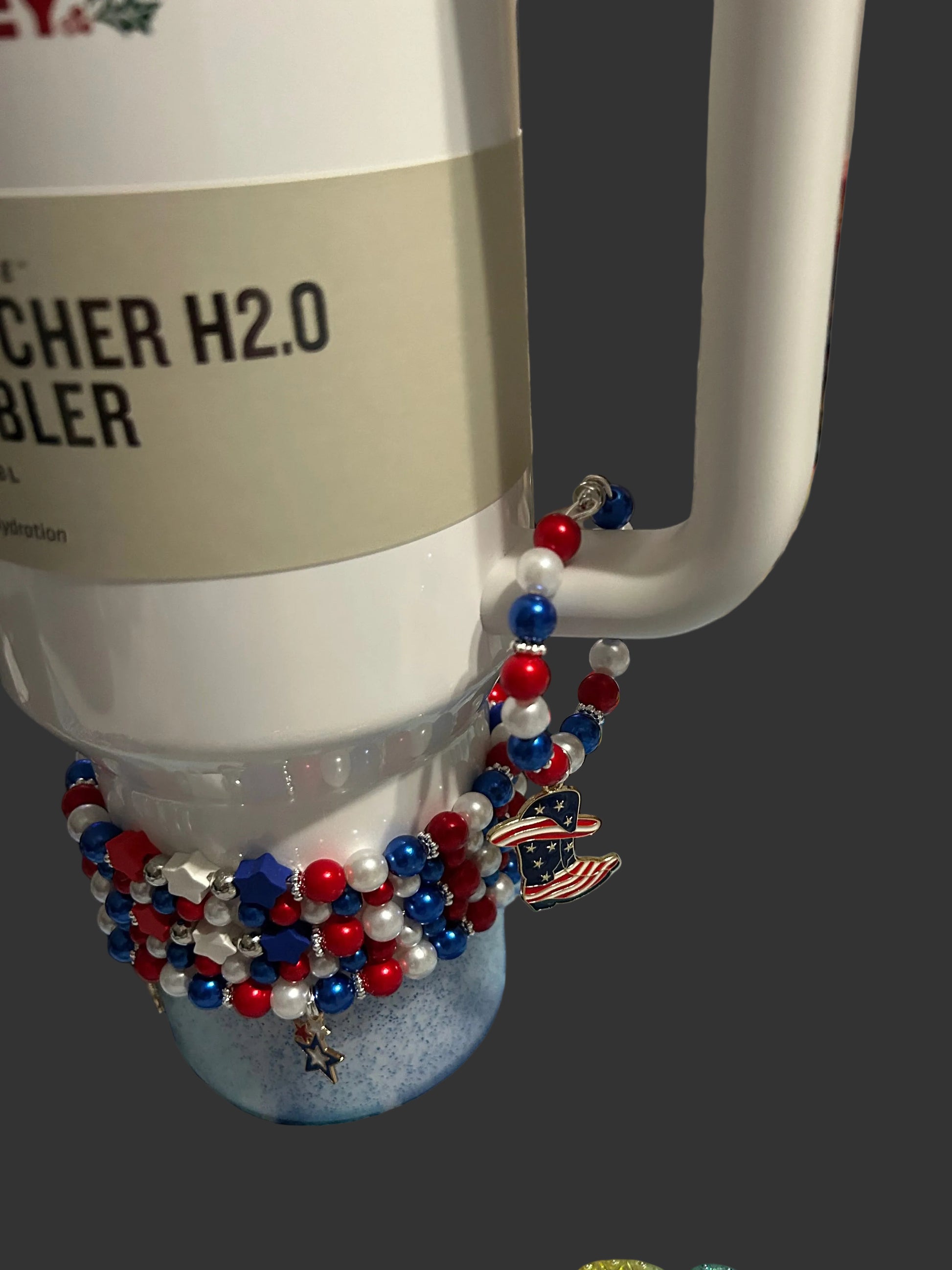 Red White and Blue Western Handle Charm