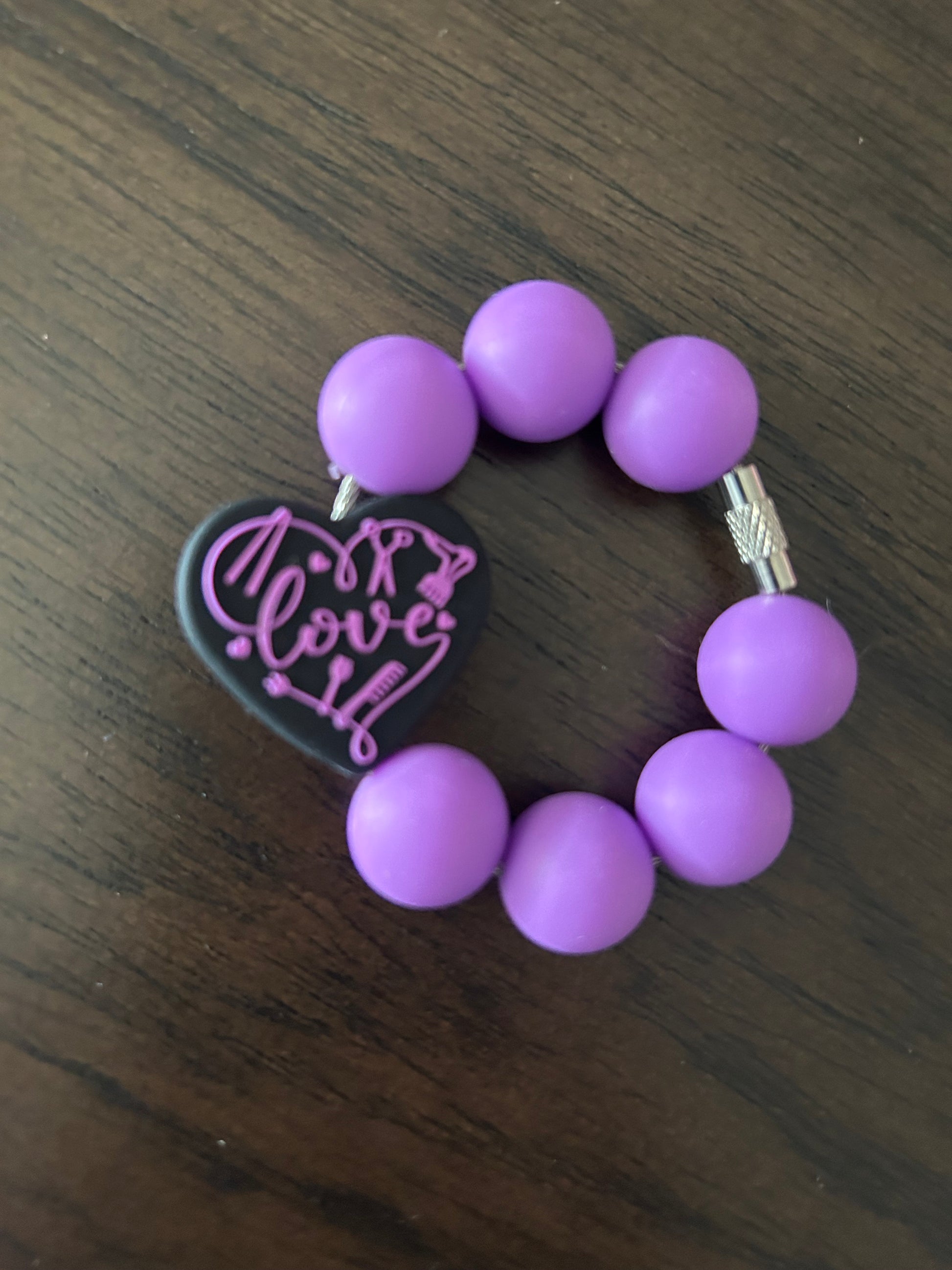 Purple Love Handle Charm