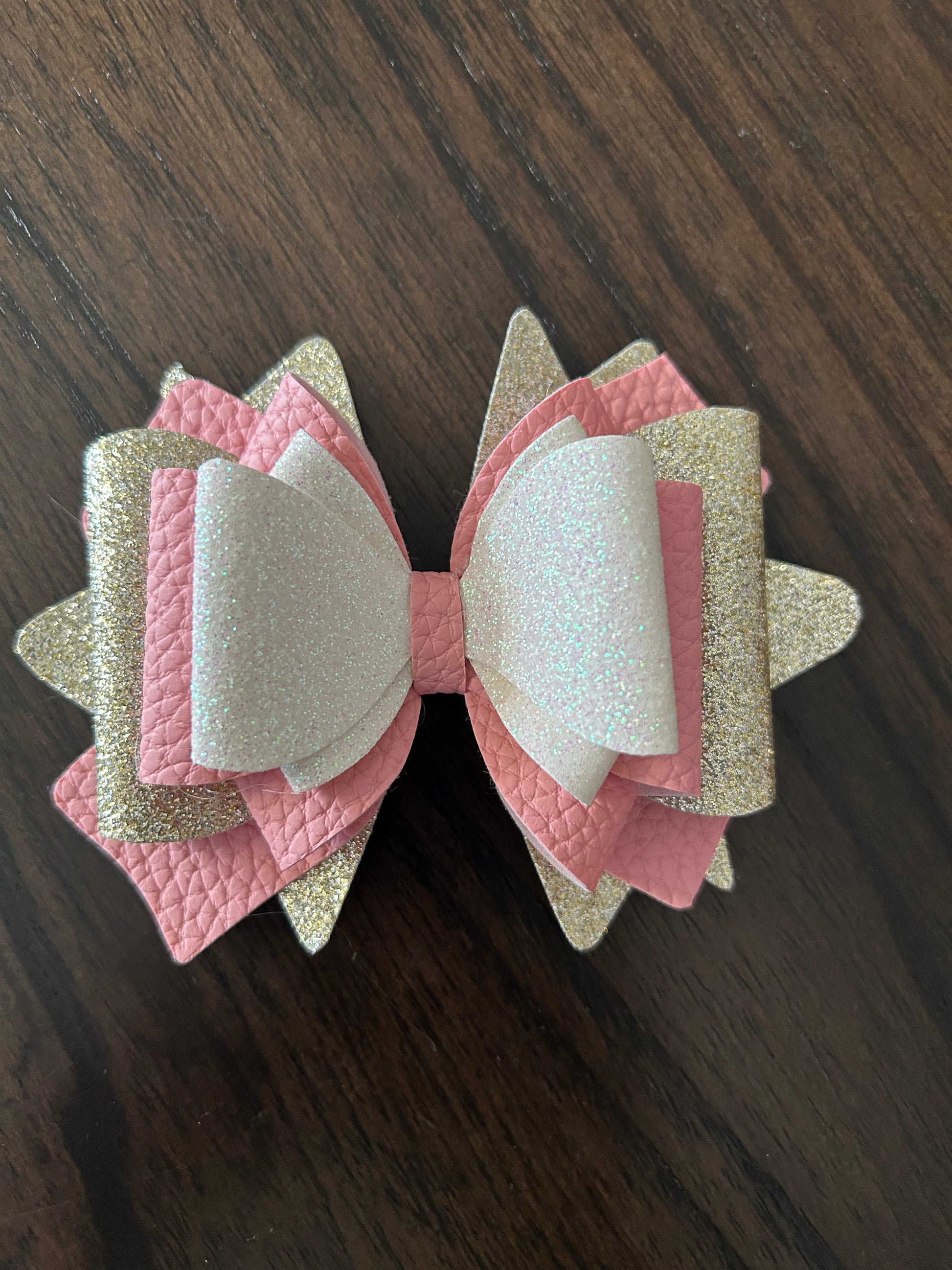 Pink and Gold Bow