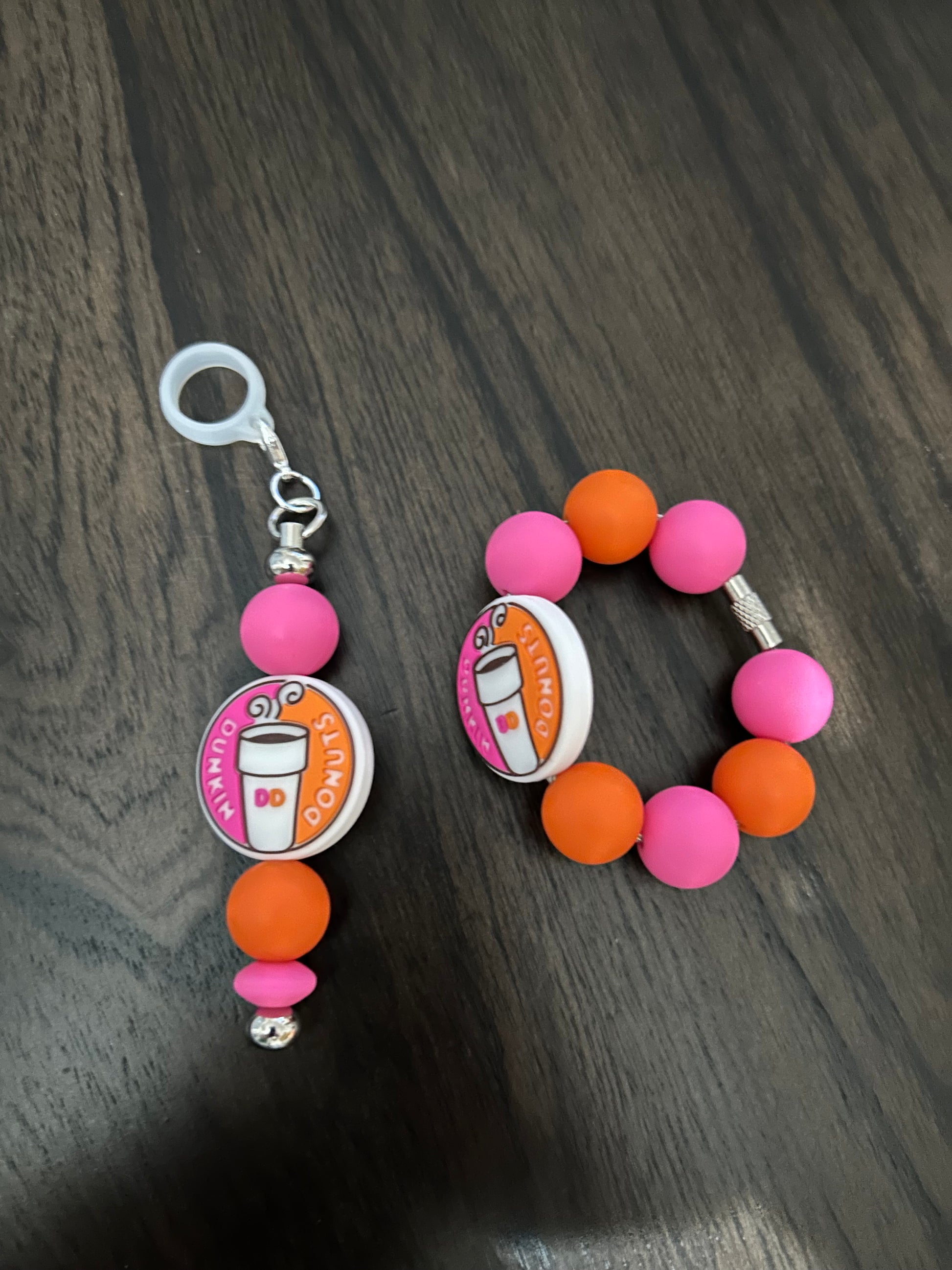 Dunkin Straw and Handle Charm set