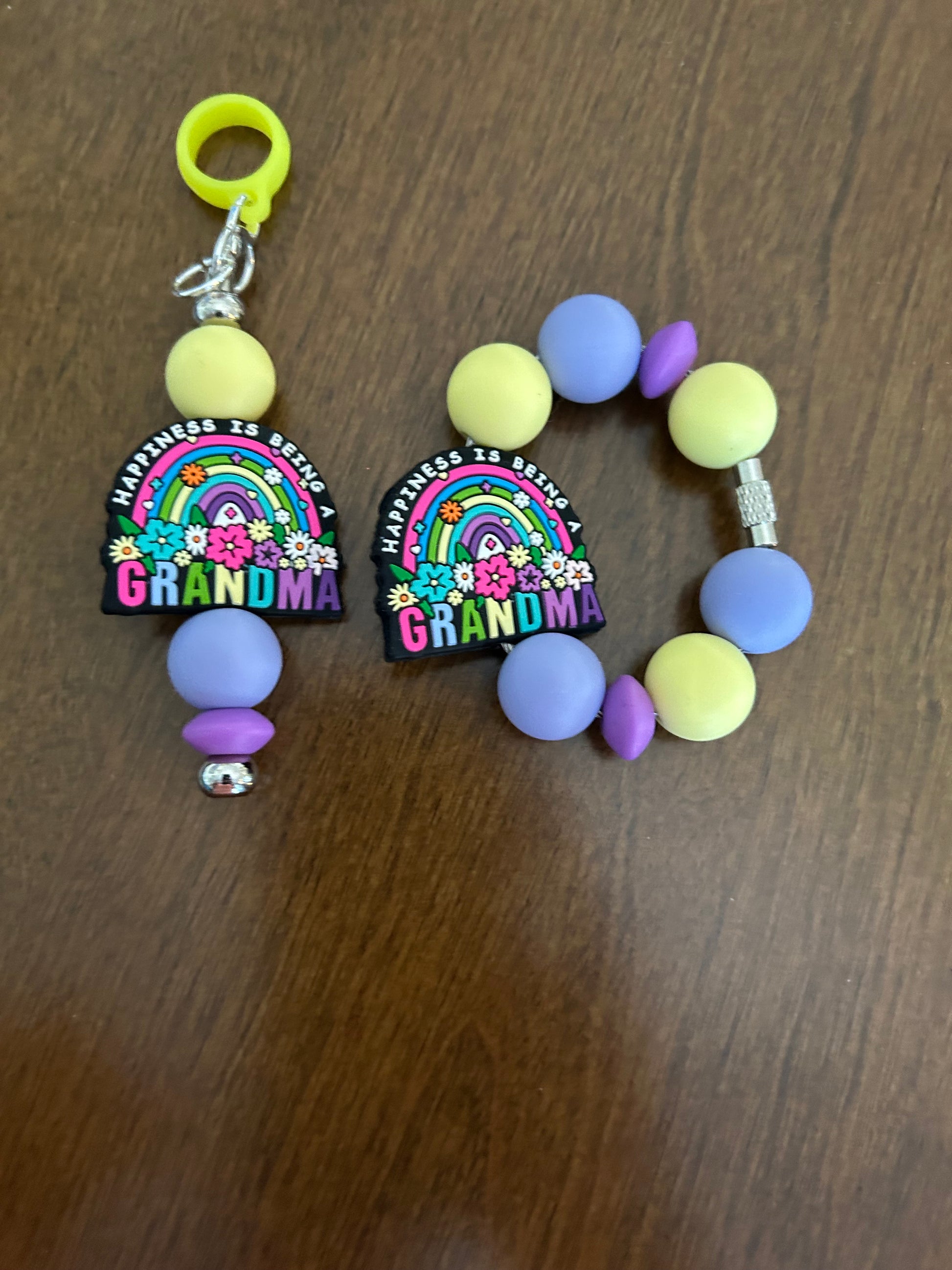 Grandma Straw and Handle Charm set