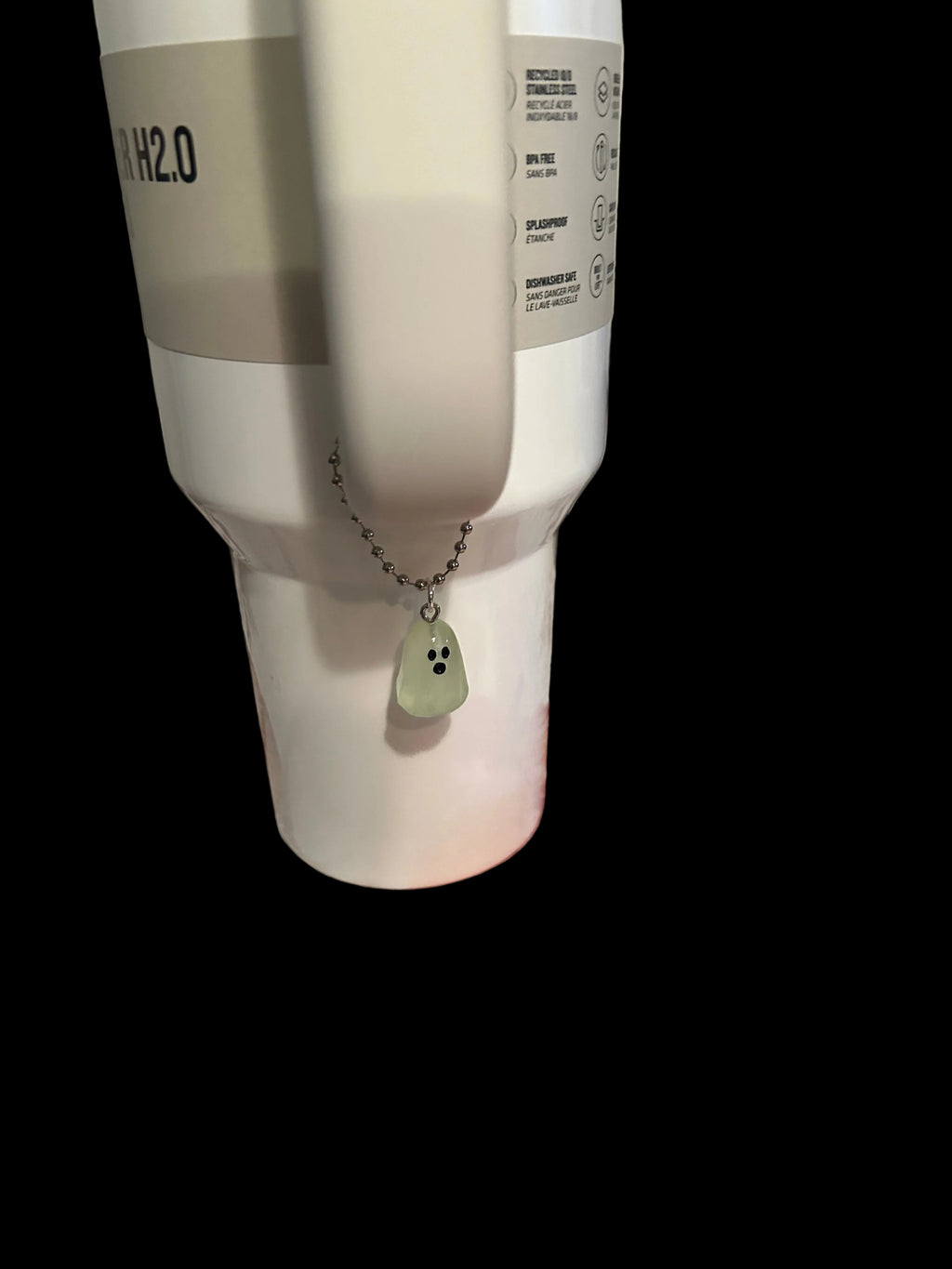 Green Glow in the dark Ghost Handle Charm