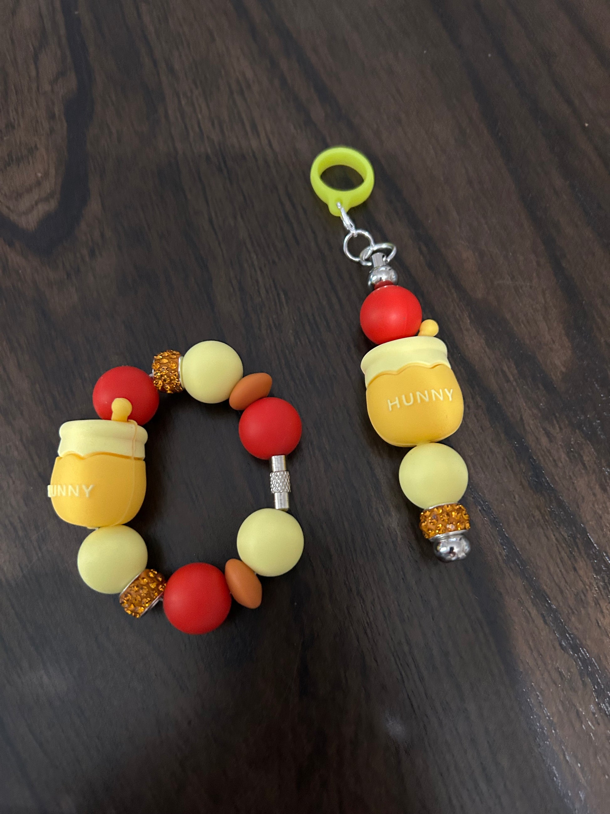 Hunny Pot Straw and Handle Charm set
