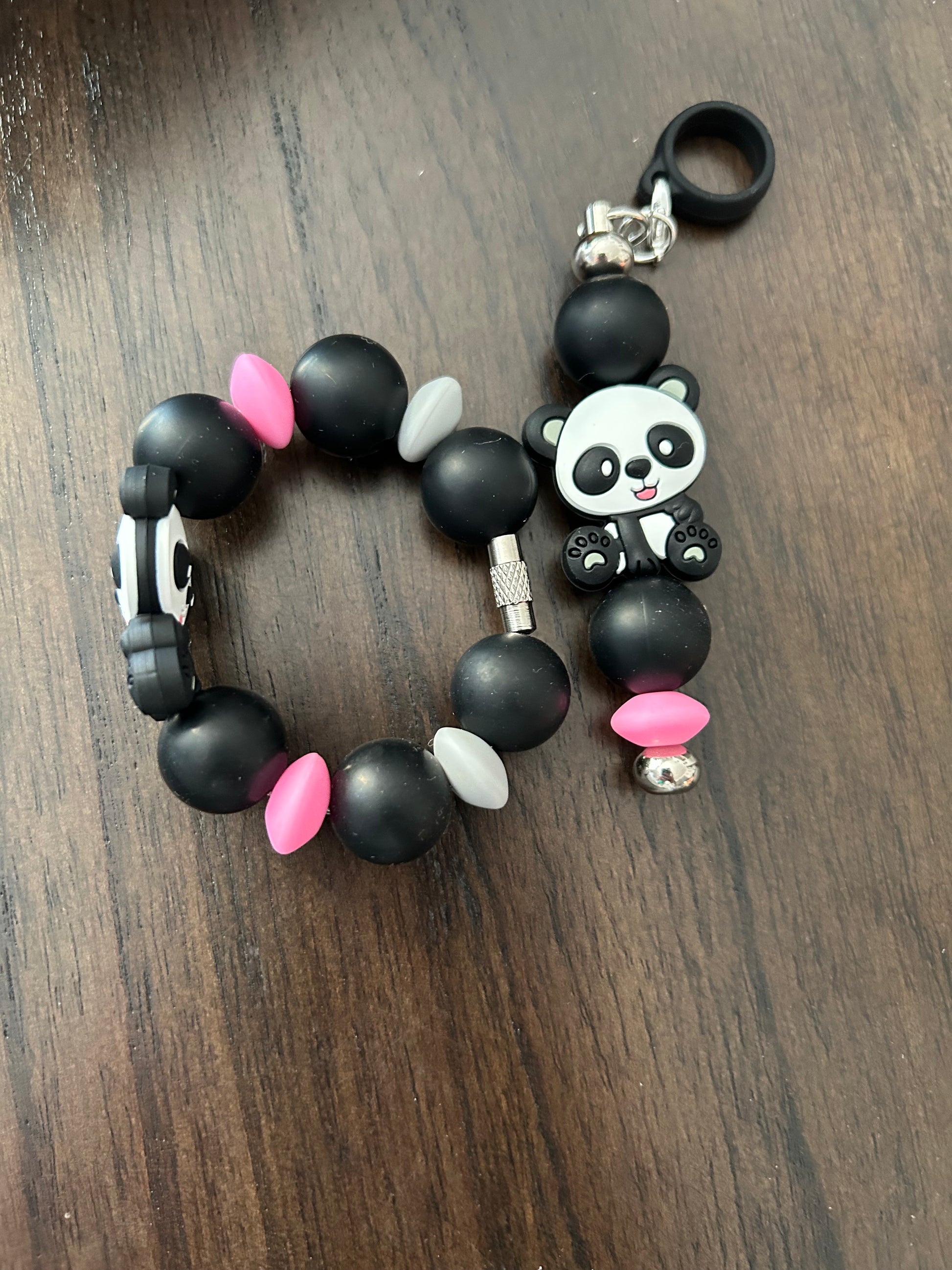 Panda Straw and Handle Charm set