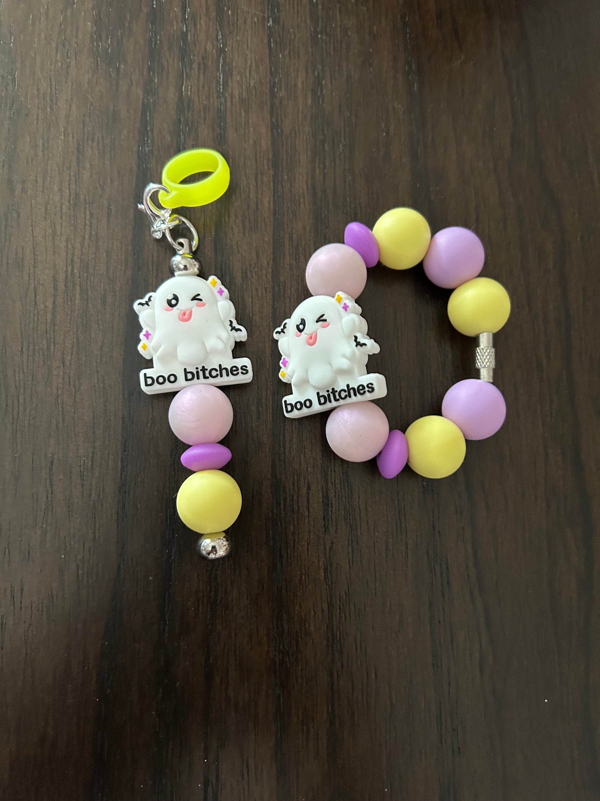 Ghost Straw and Handle Charm set