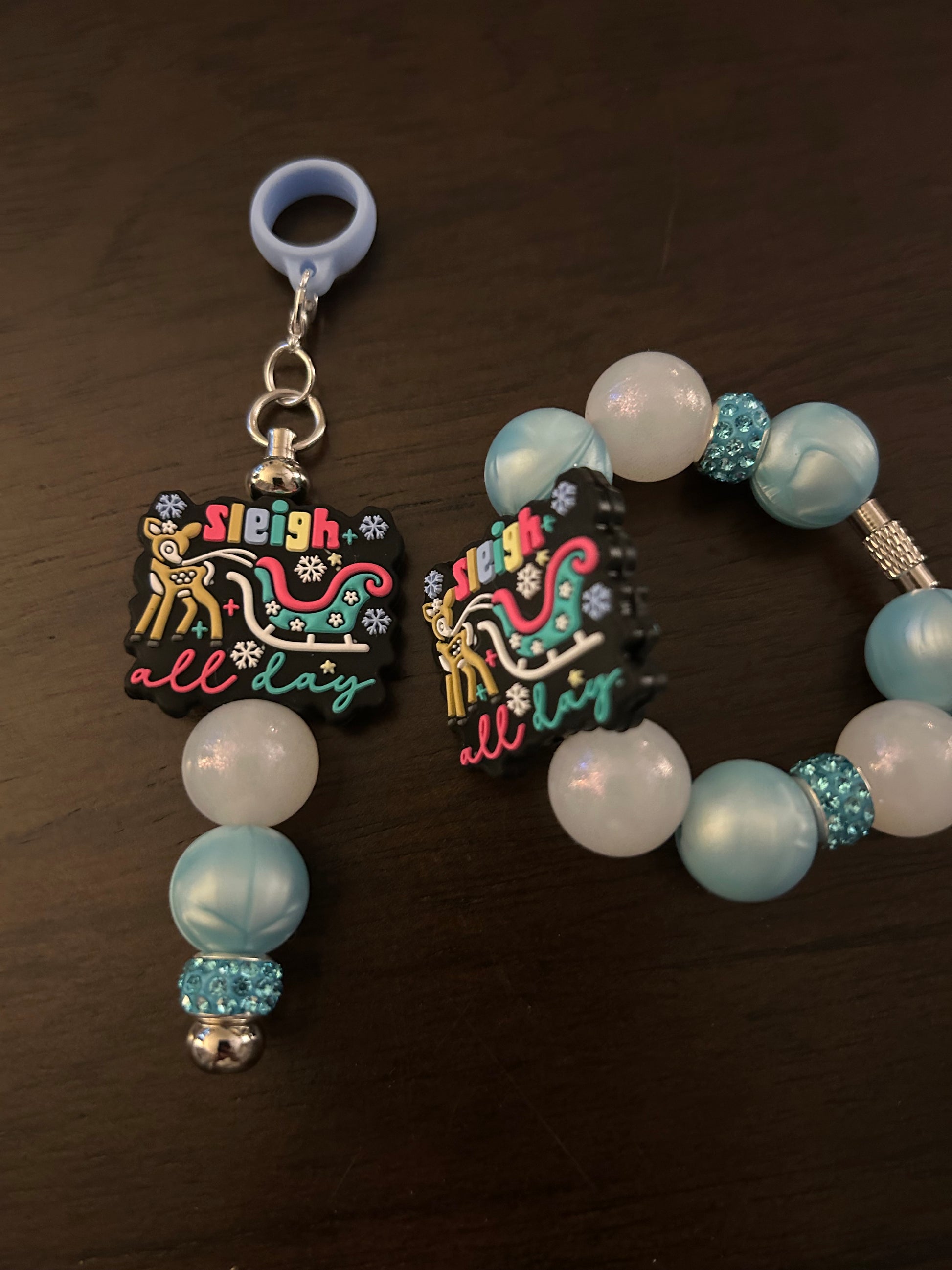 Christmas Straw and Handle Charm set