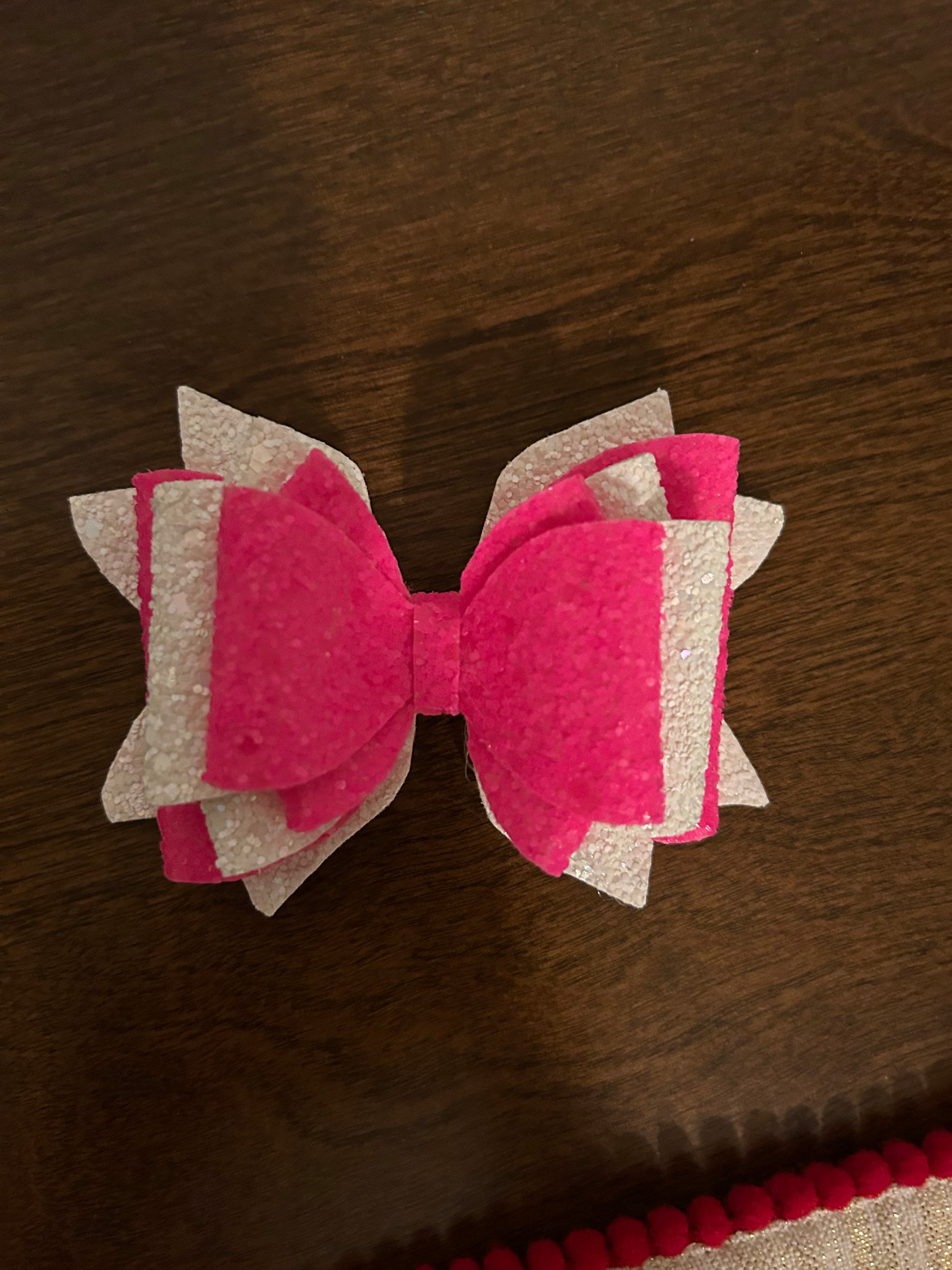 Pink and White Bow