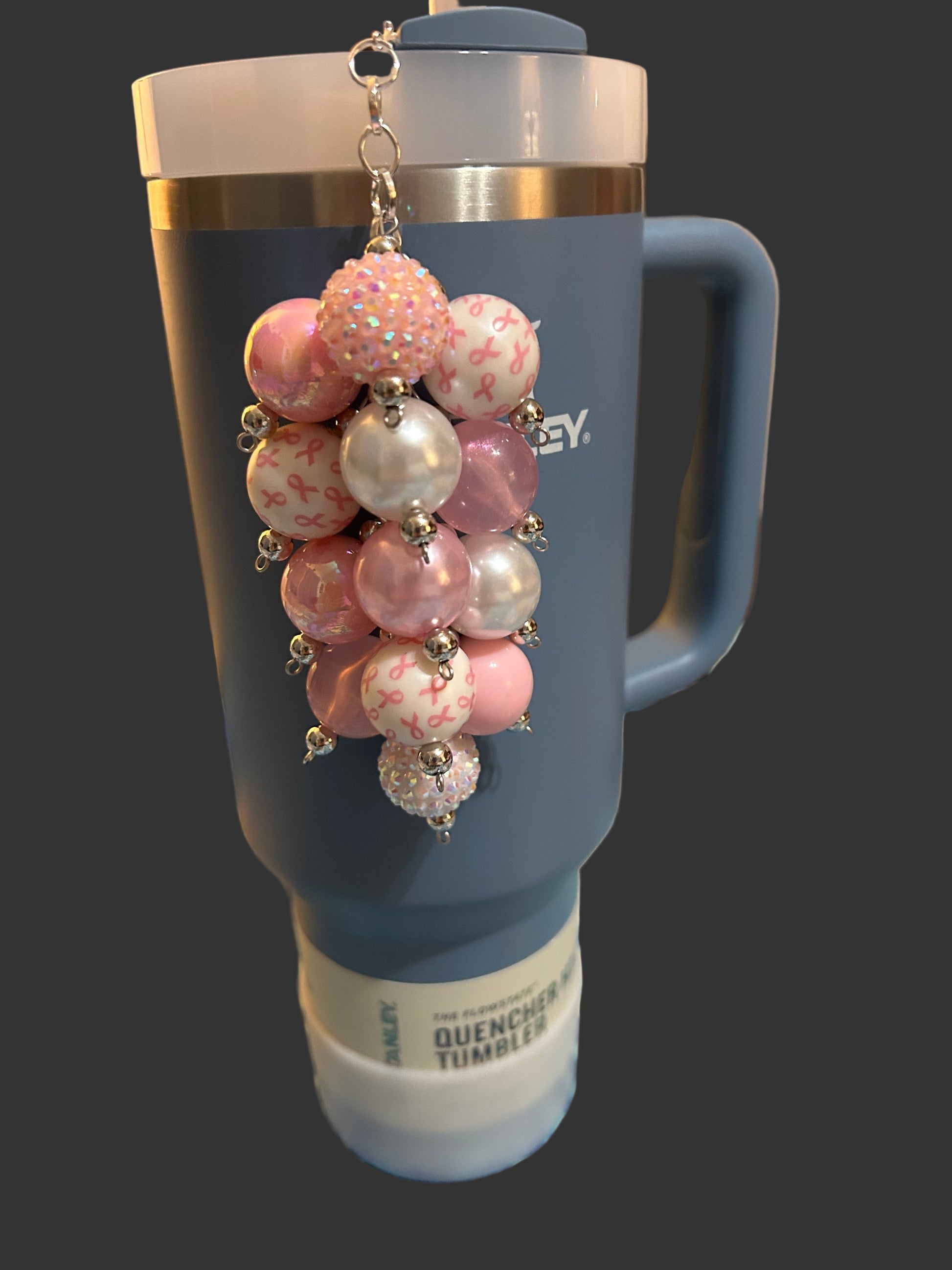 Cancer Awareness Bauble Straw Charm