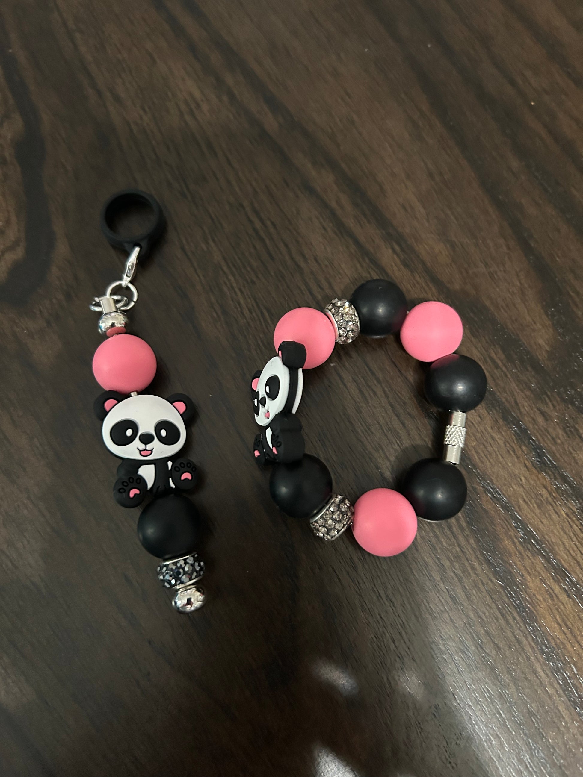Panda Straw and Handle Charm set