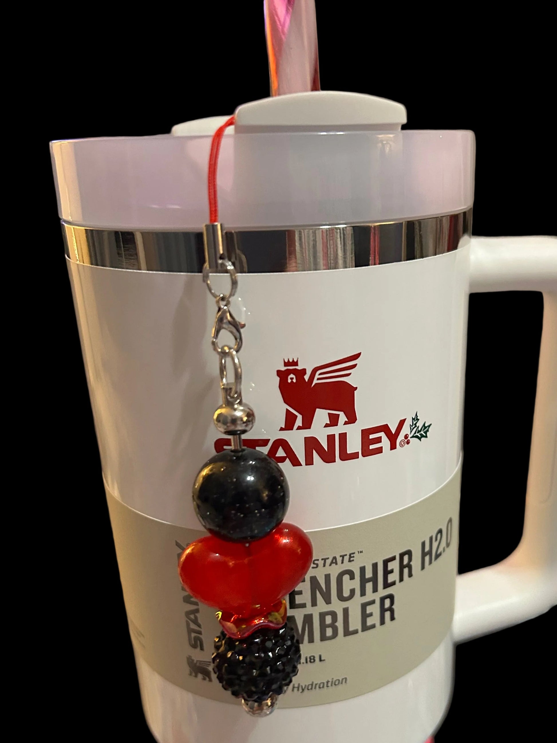 Black and Red Heart Protour Charm