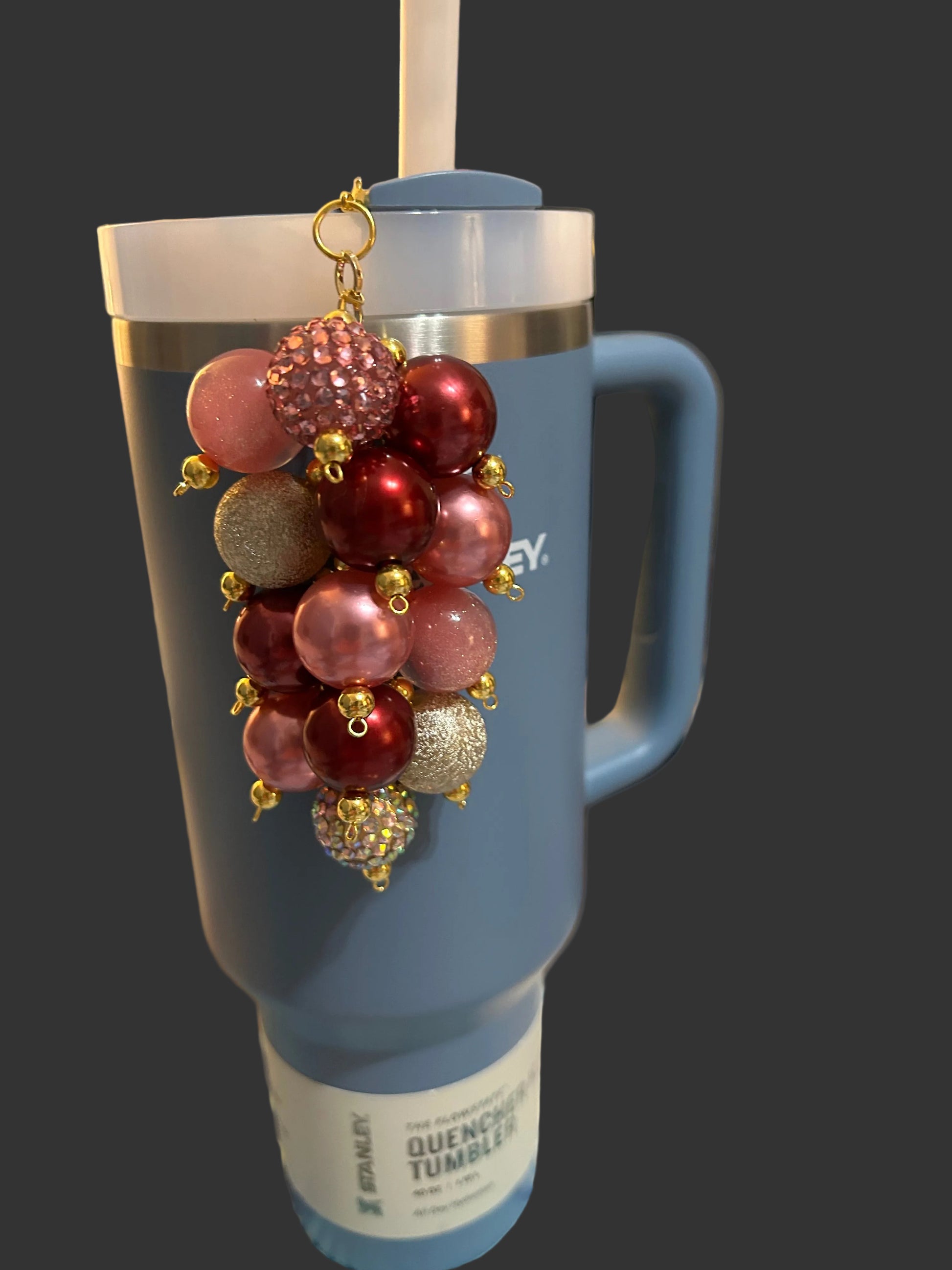 Red Velvet Bauble Straw Charm