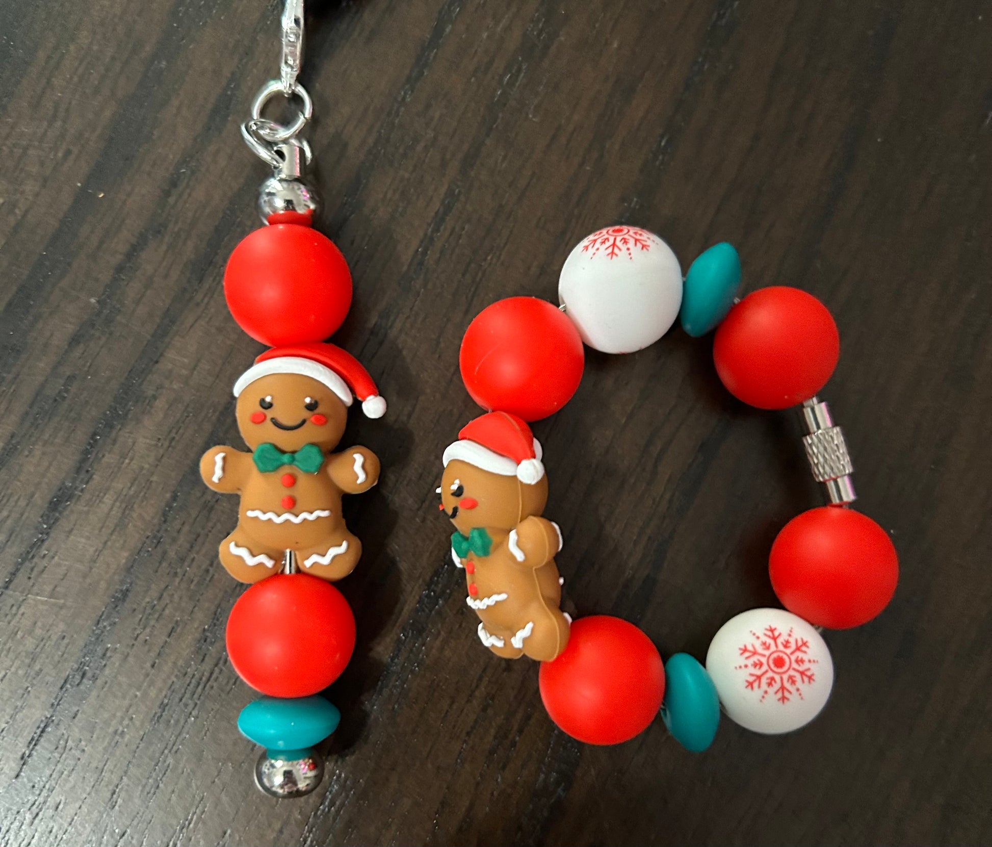 Gingerbread Straw and Handle Charm set