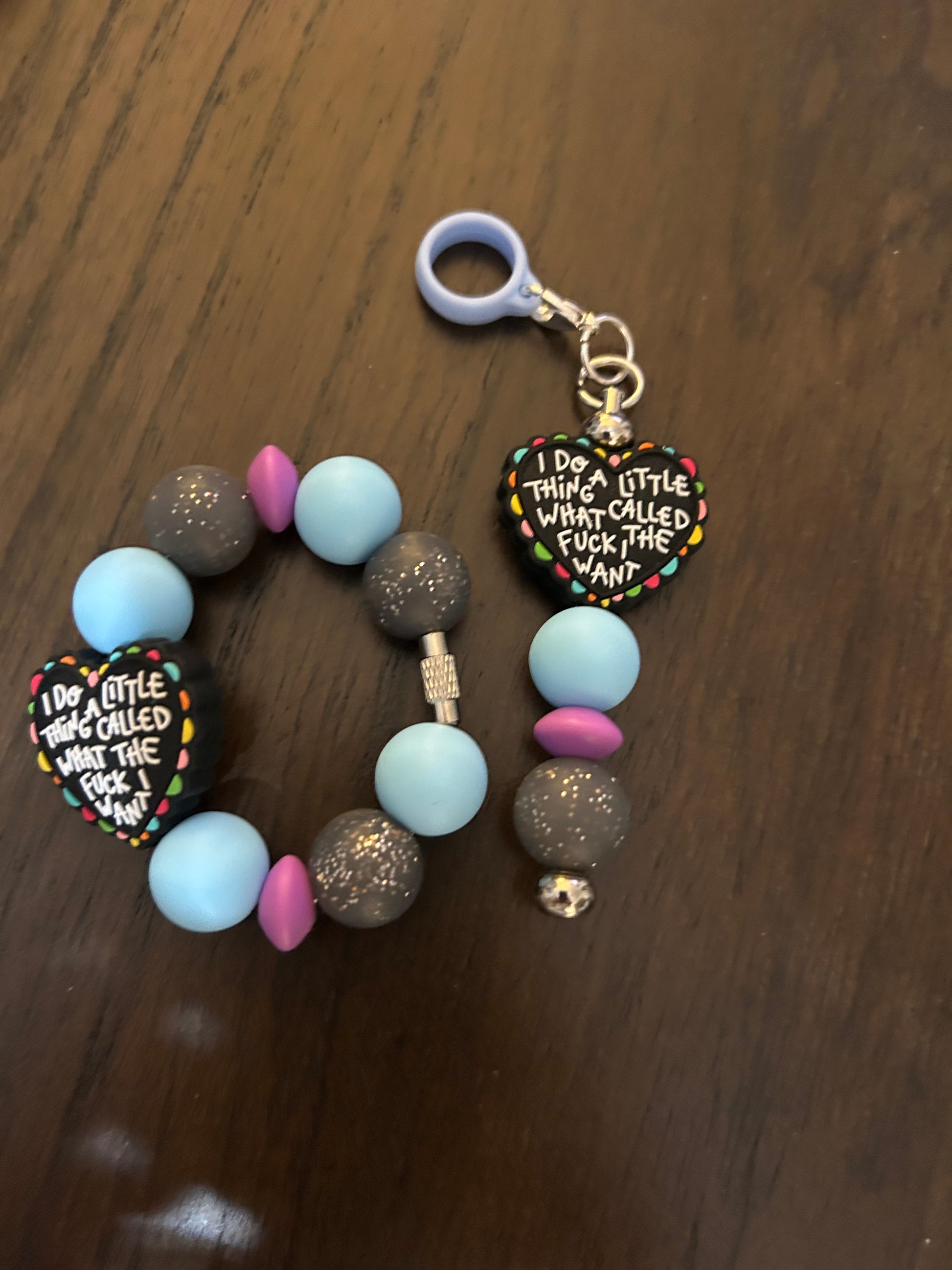 Adult Humor Straw and Handle Charm set