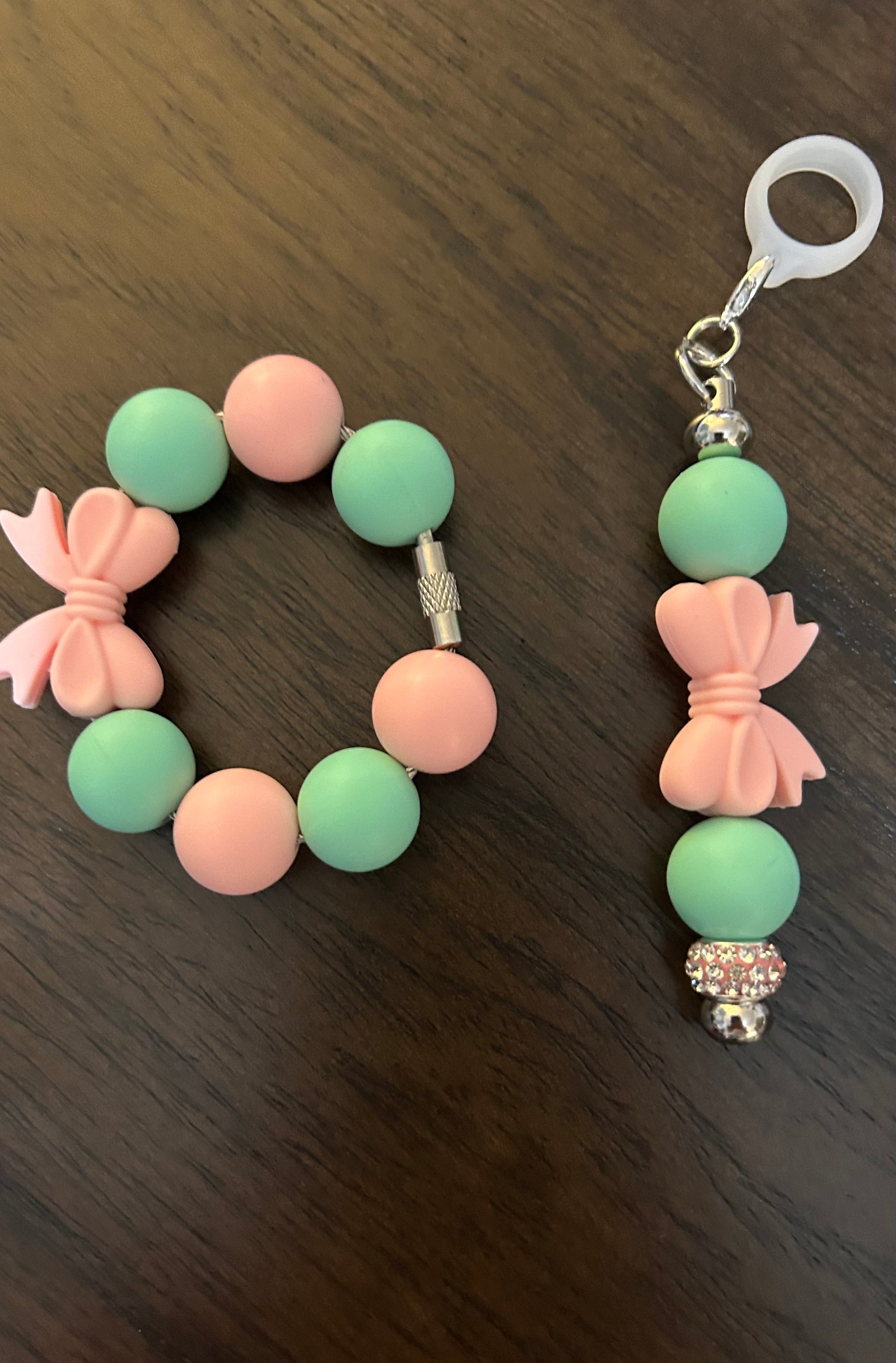 Bow Handle and Straw Charm