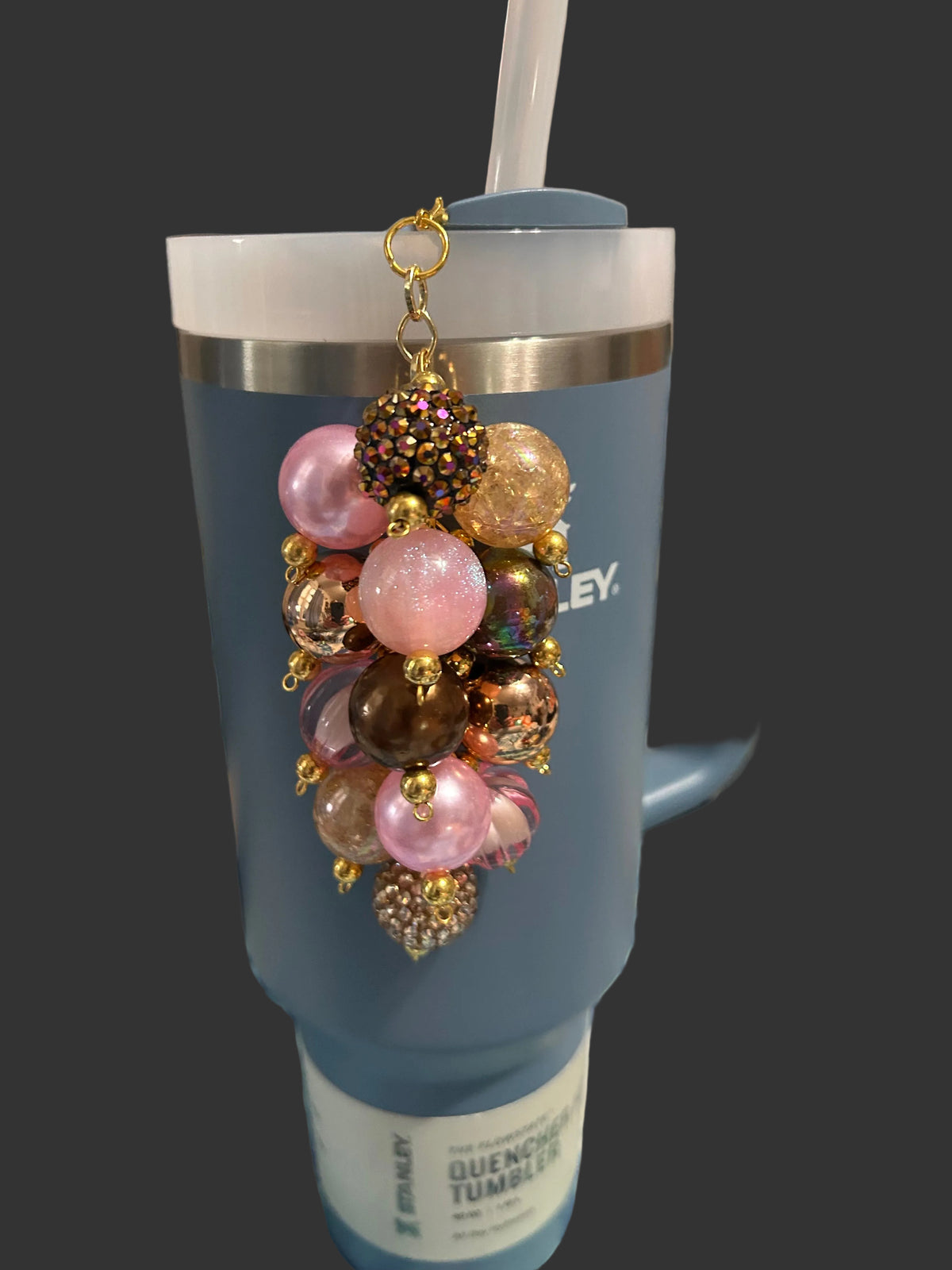 Rose Gold Bauble Straw Charm