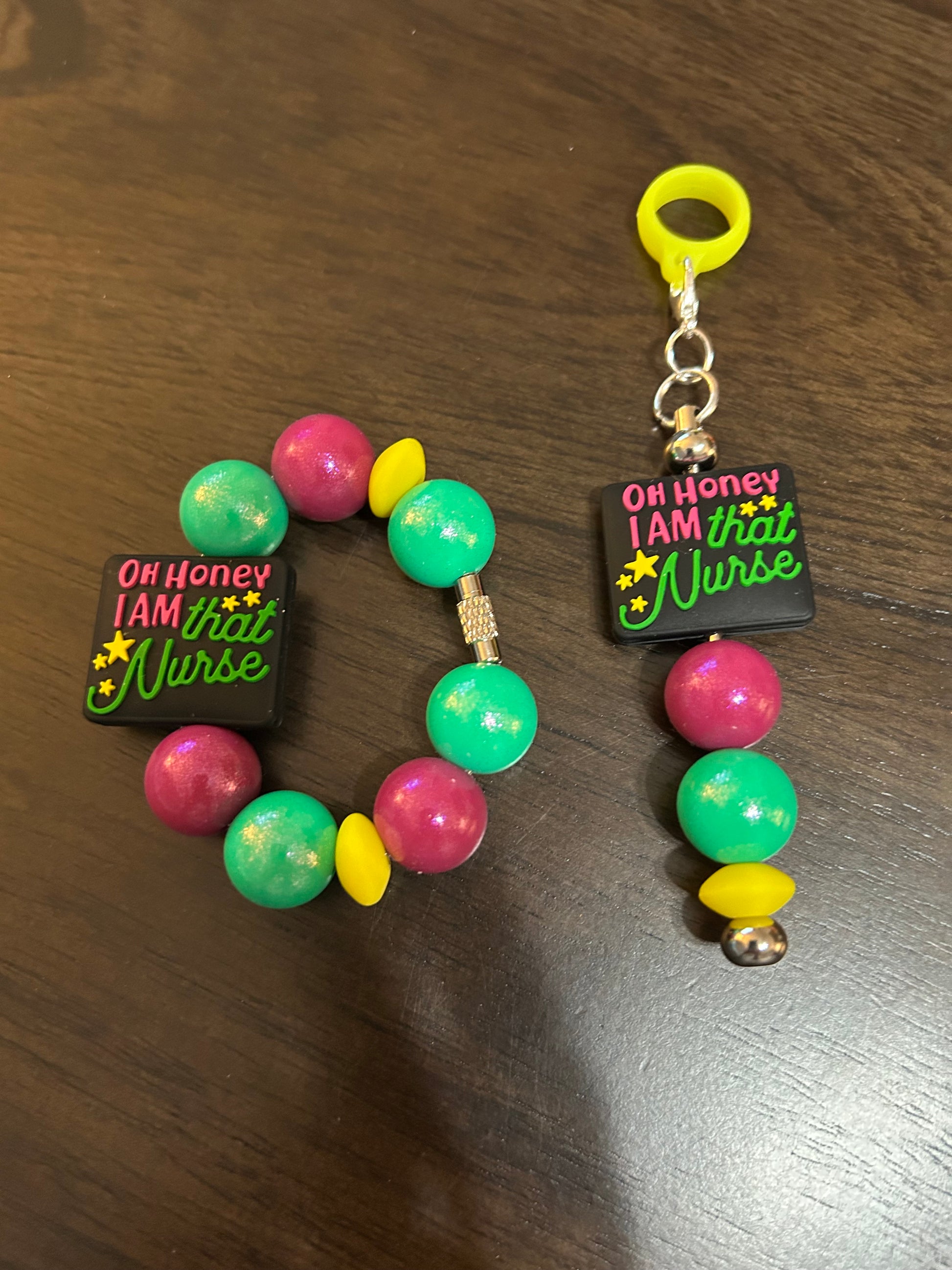 Oh honey I am that nurse Straw and Handle Charm set