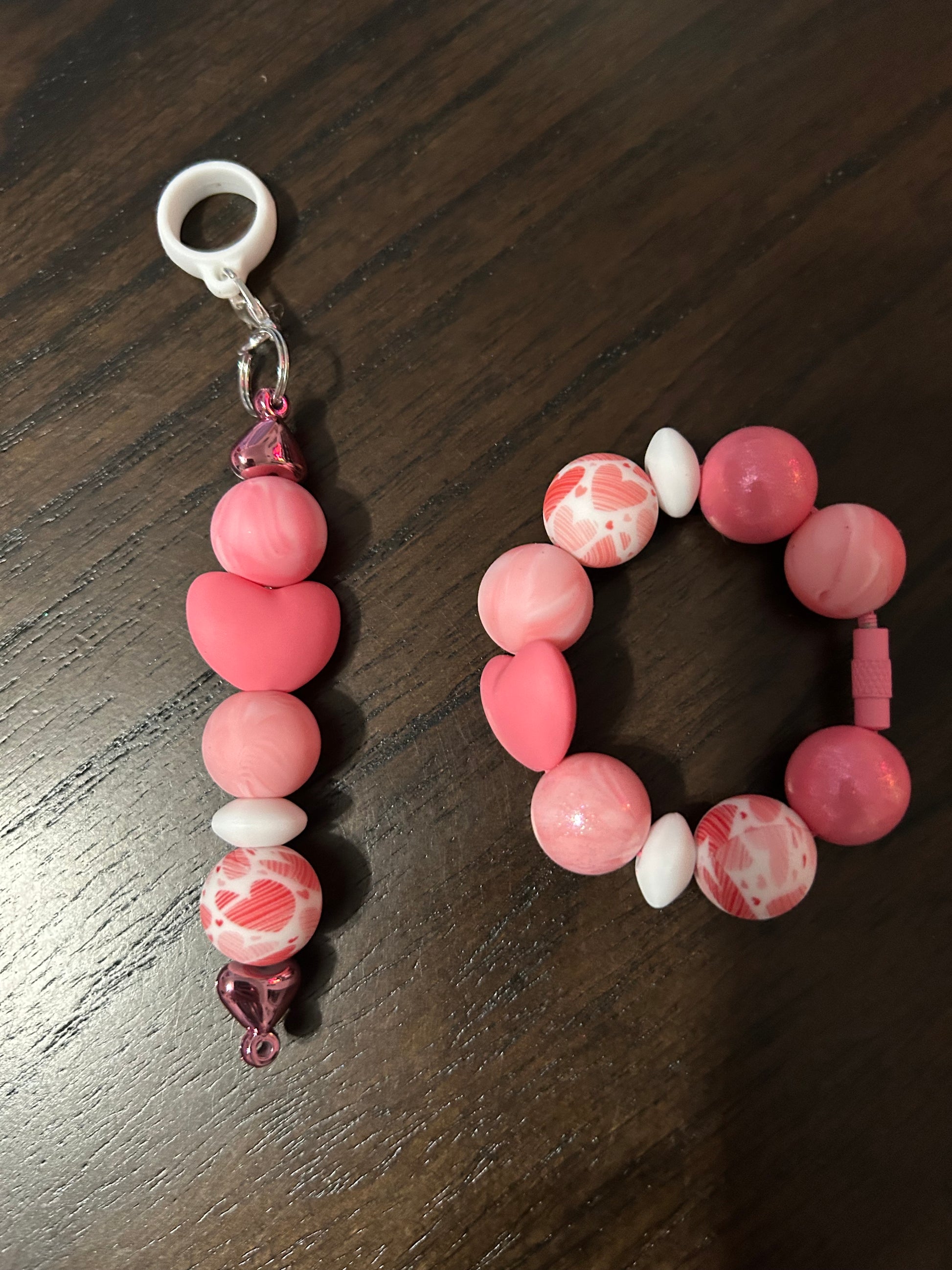 Heart Straw and Handle Charm set