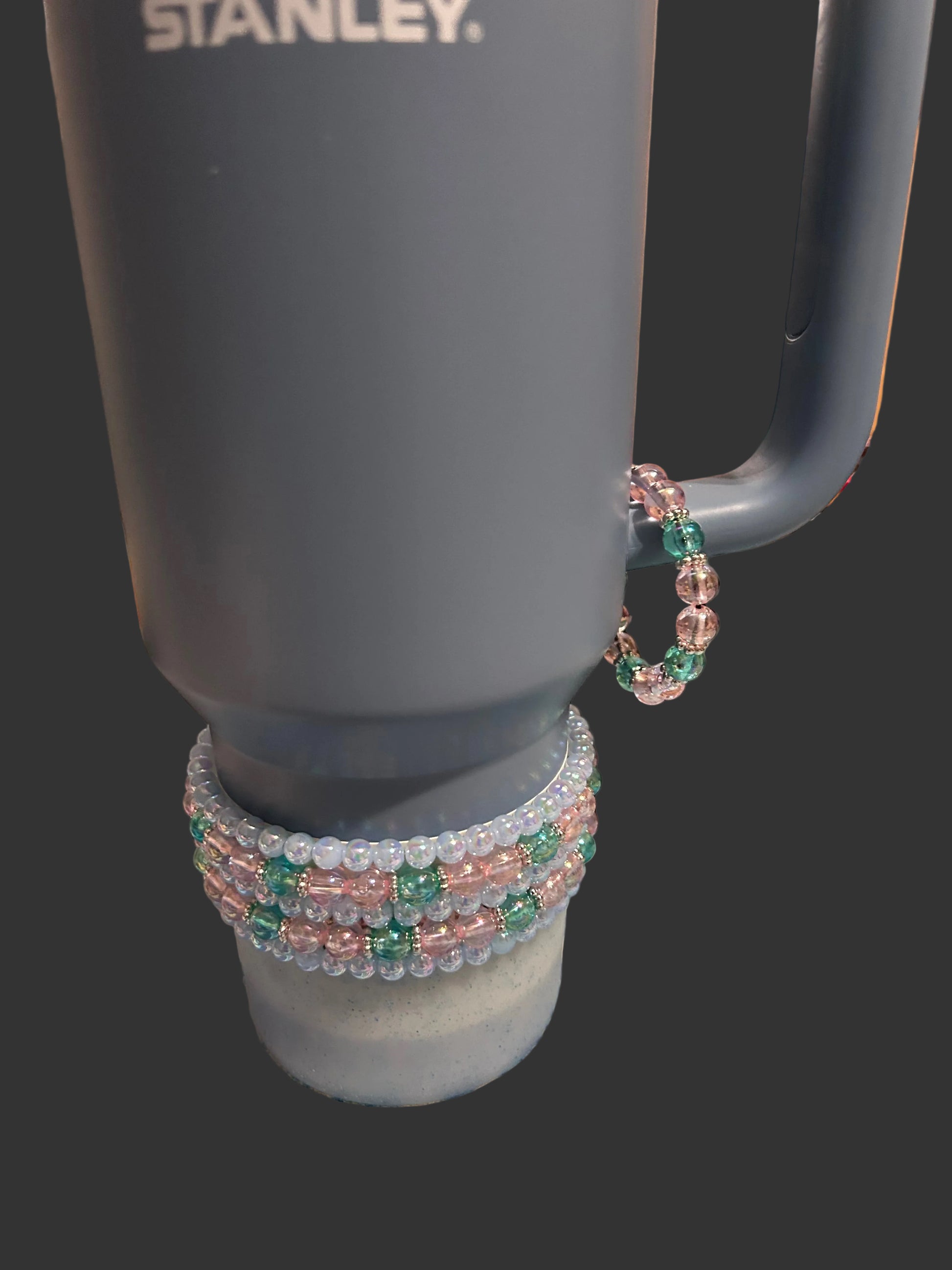 Green, Pink and Blue Bracelet Stack