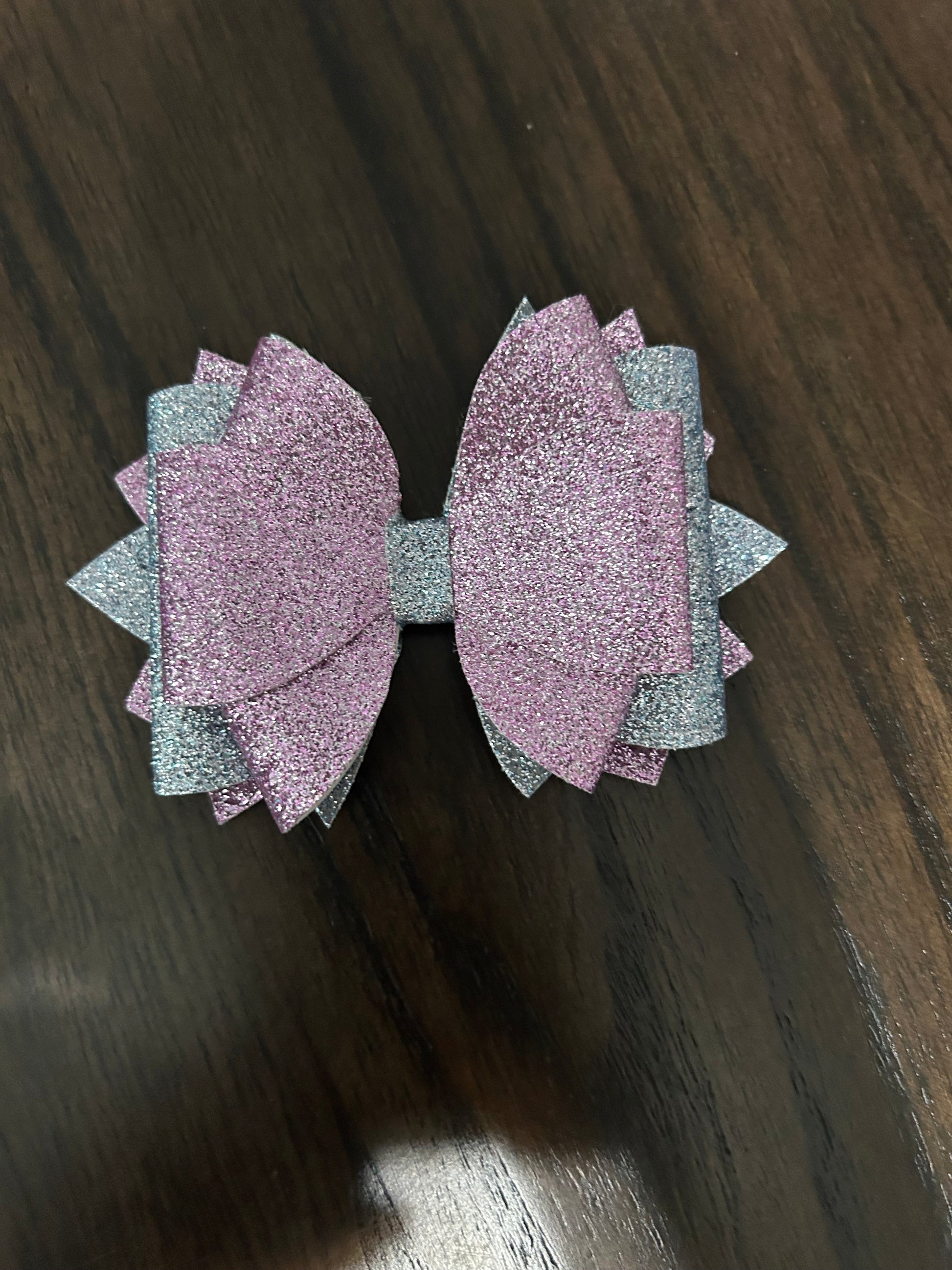 Pink and Silver Bow