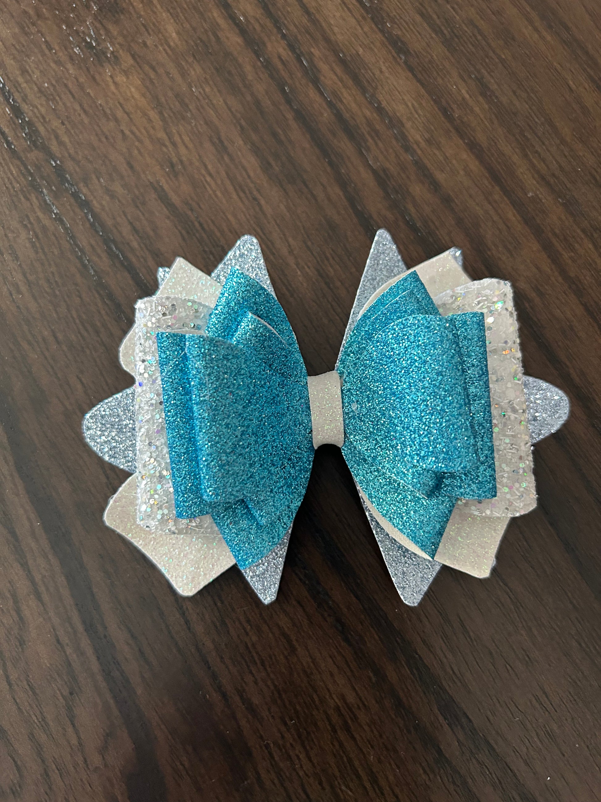 Silver and Blue Bow
