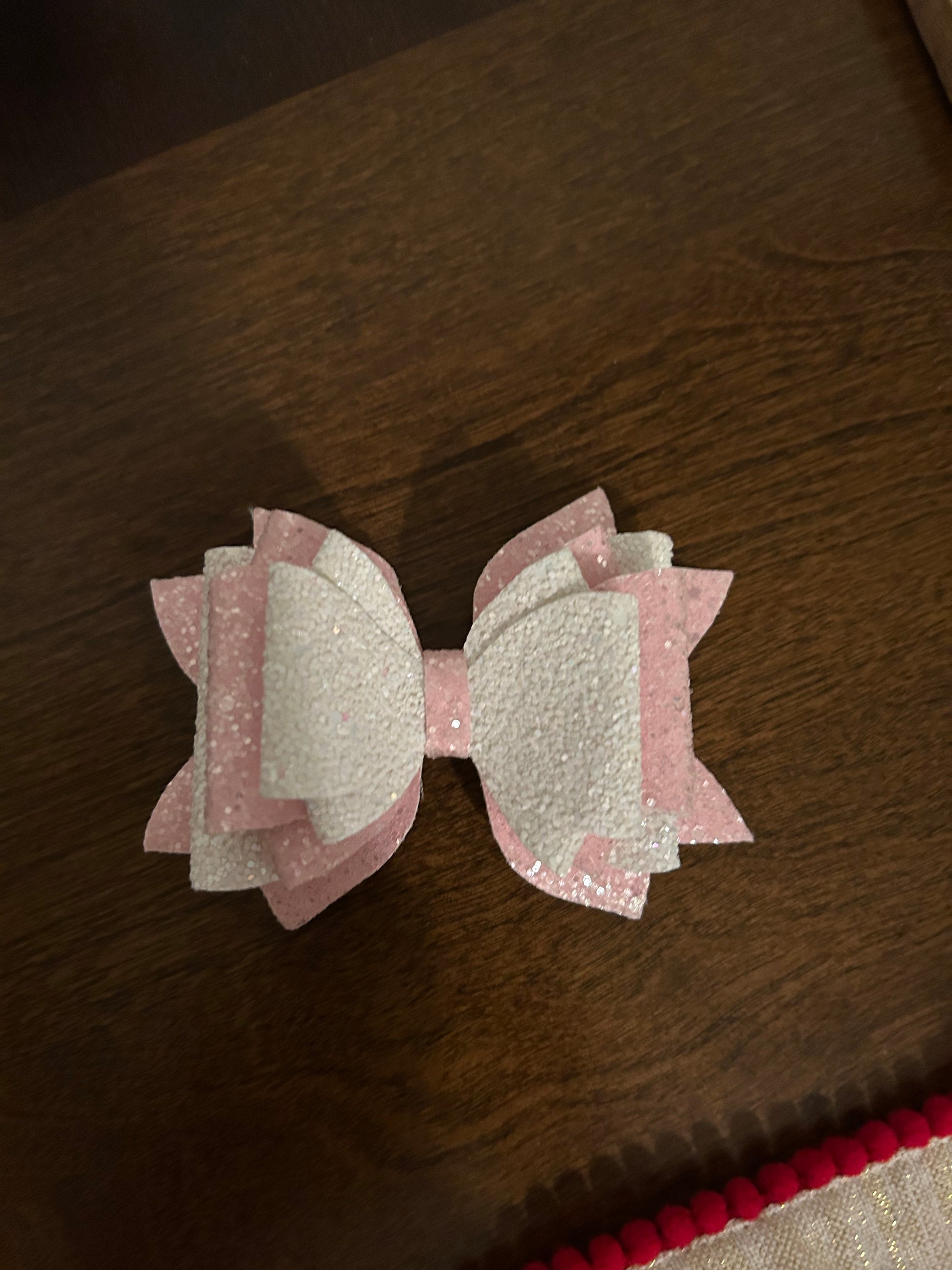 Pink and White Bow