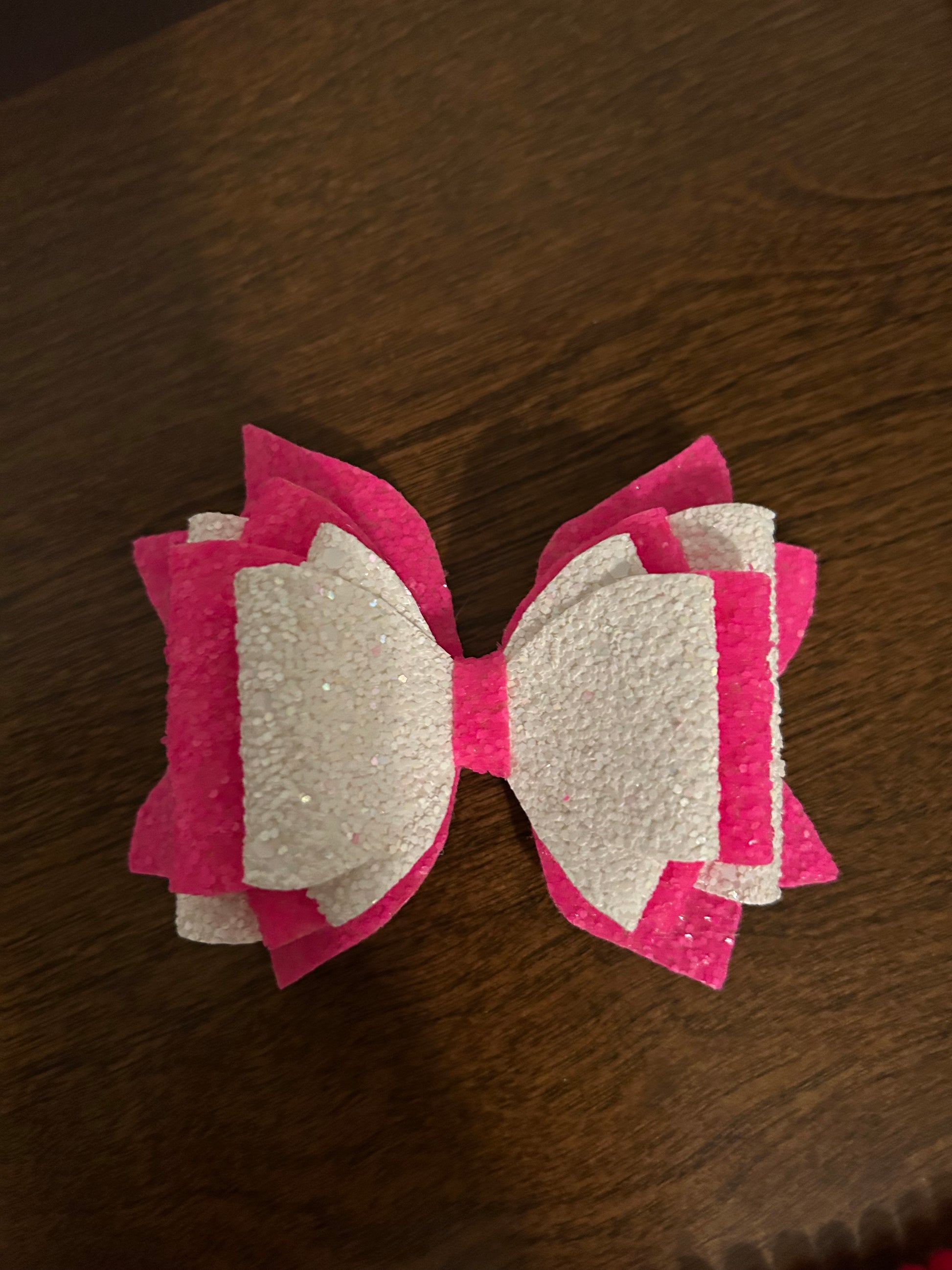 Pink and White Bow