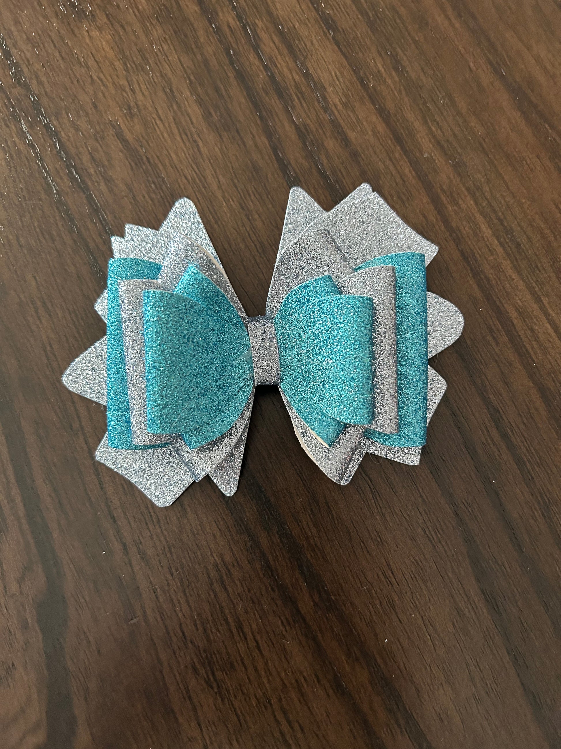 Silver and Blue Bow