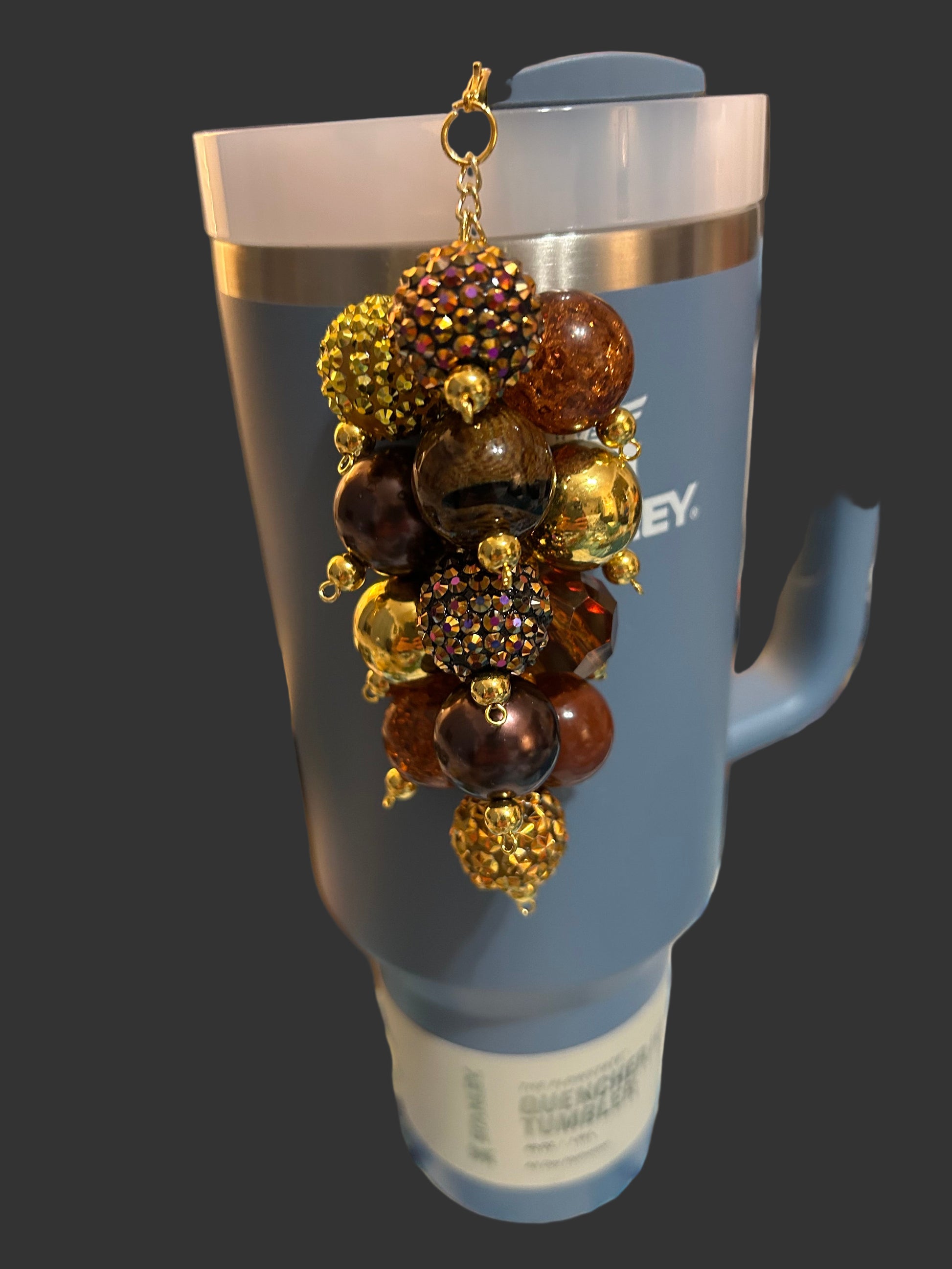 Chocolate Gold Bauble Straw Charm