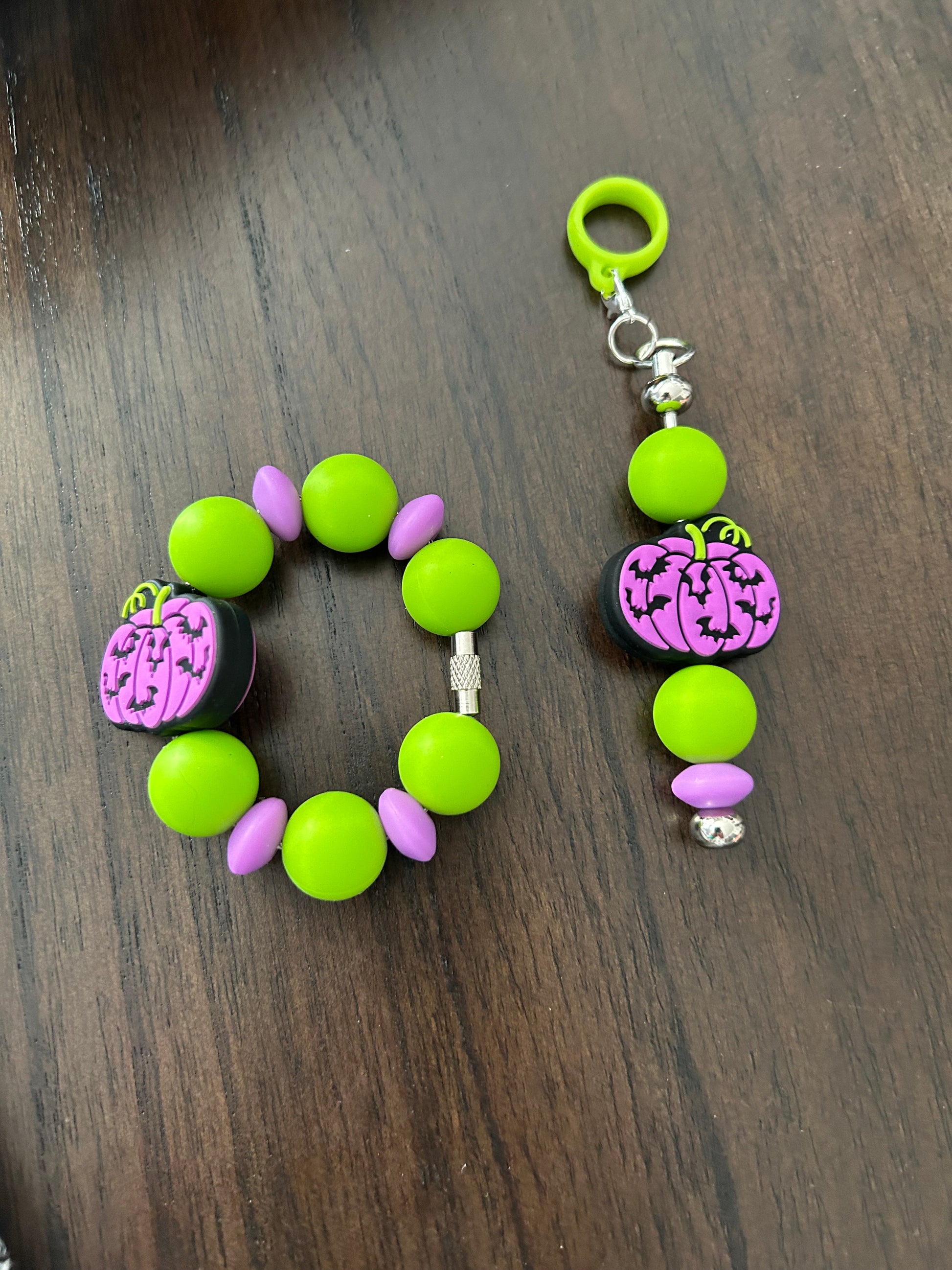 Bat Straw and Handle Charm set