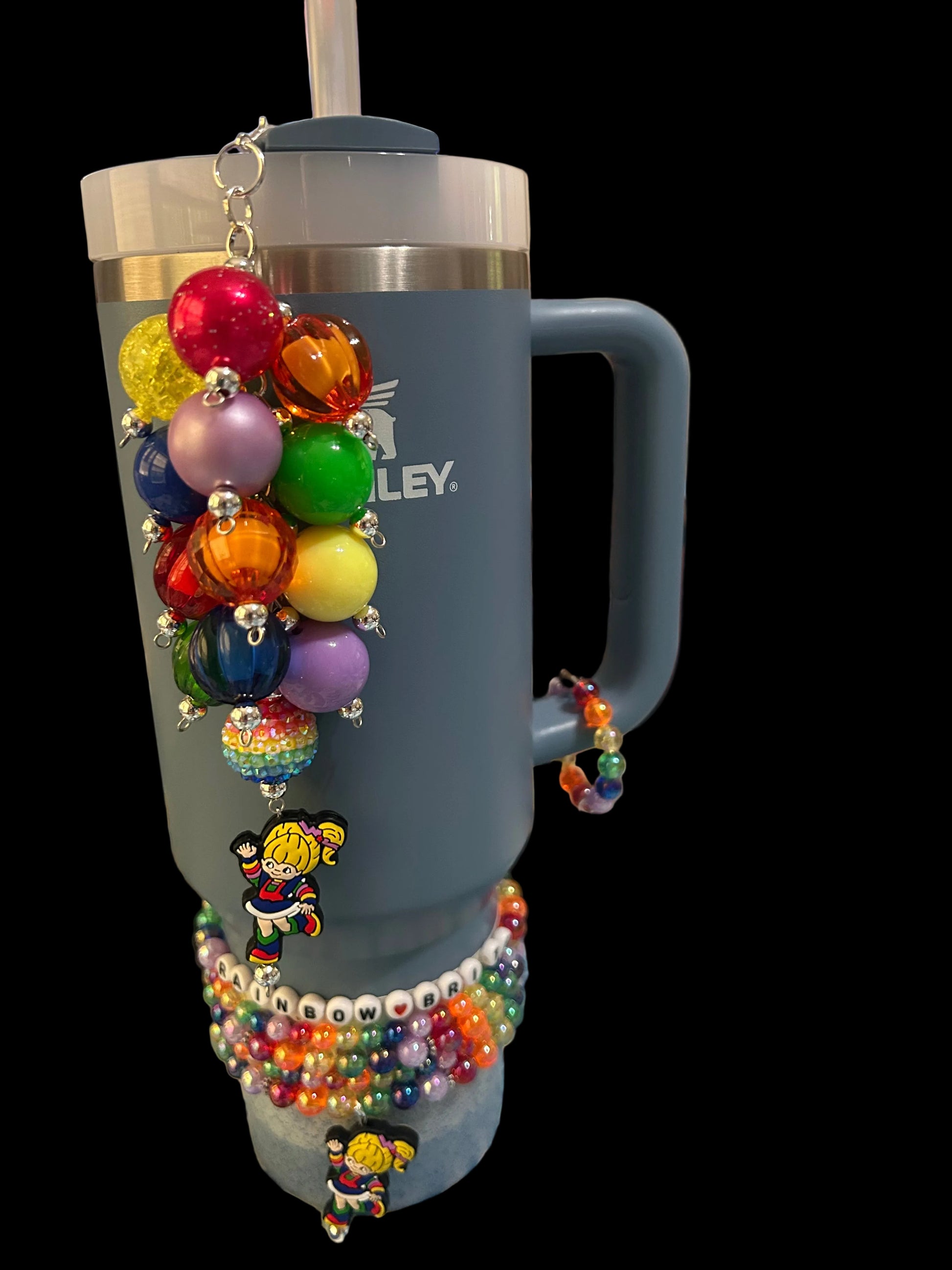 Rainbow Girl Bauble Straw Charm