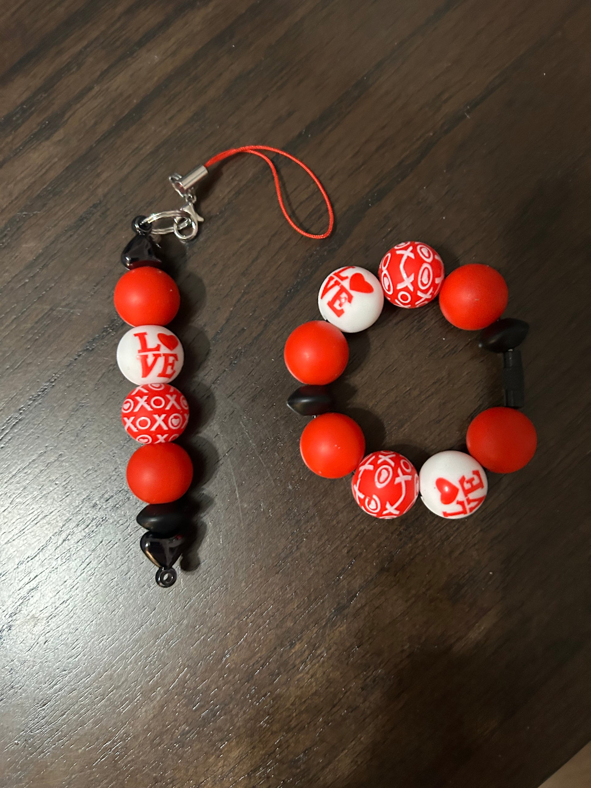 Heart Straw and Handle Charm set