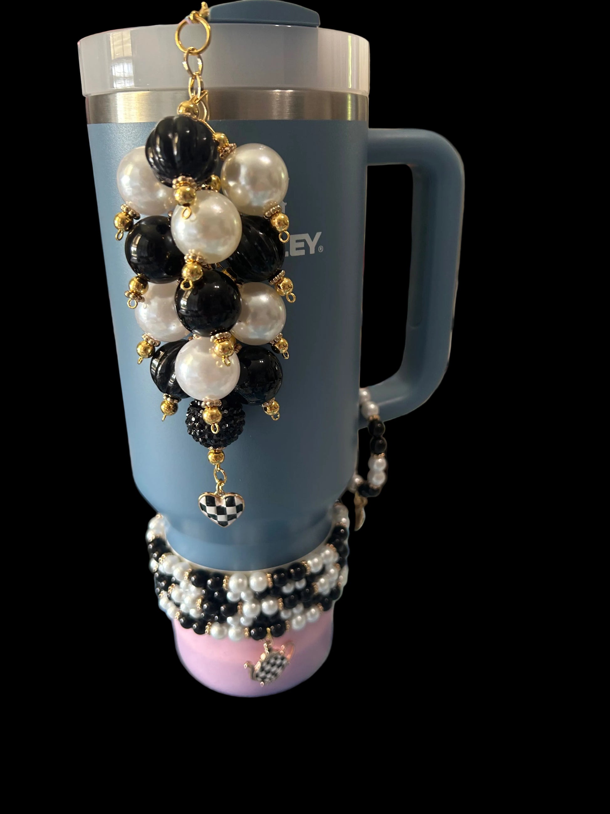 Checkered Bauble Straw Charm