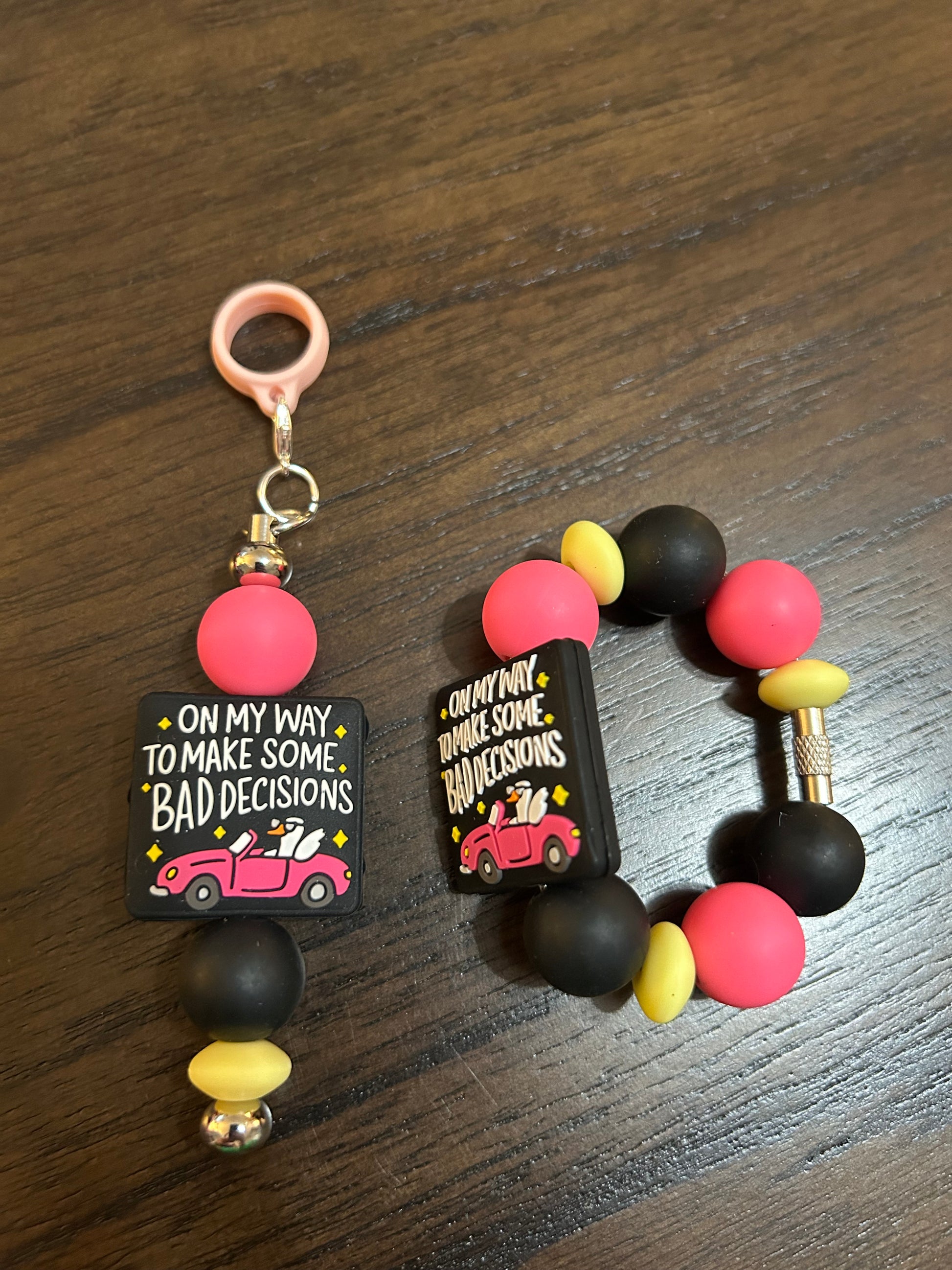 Bad Decision Handle and Straw Charm