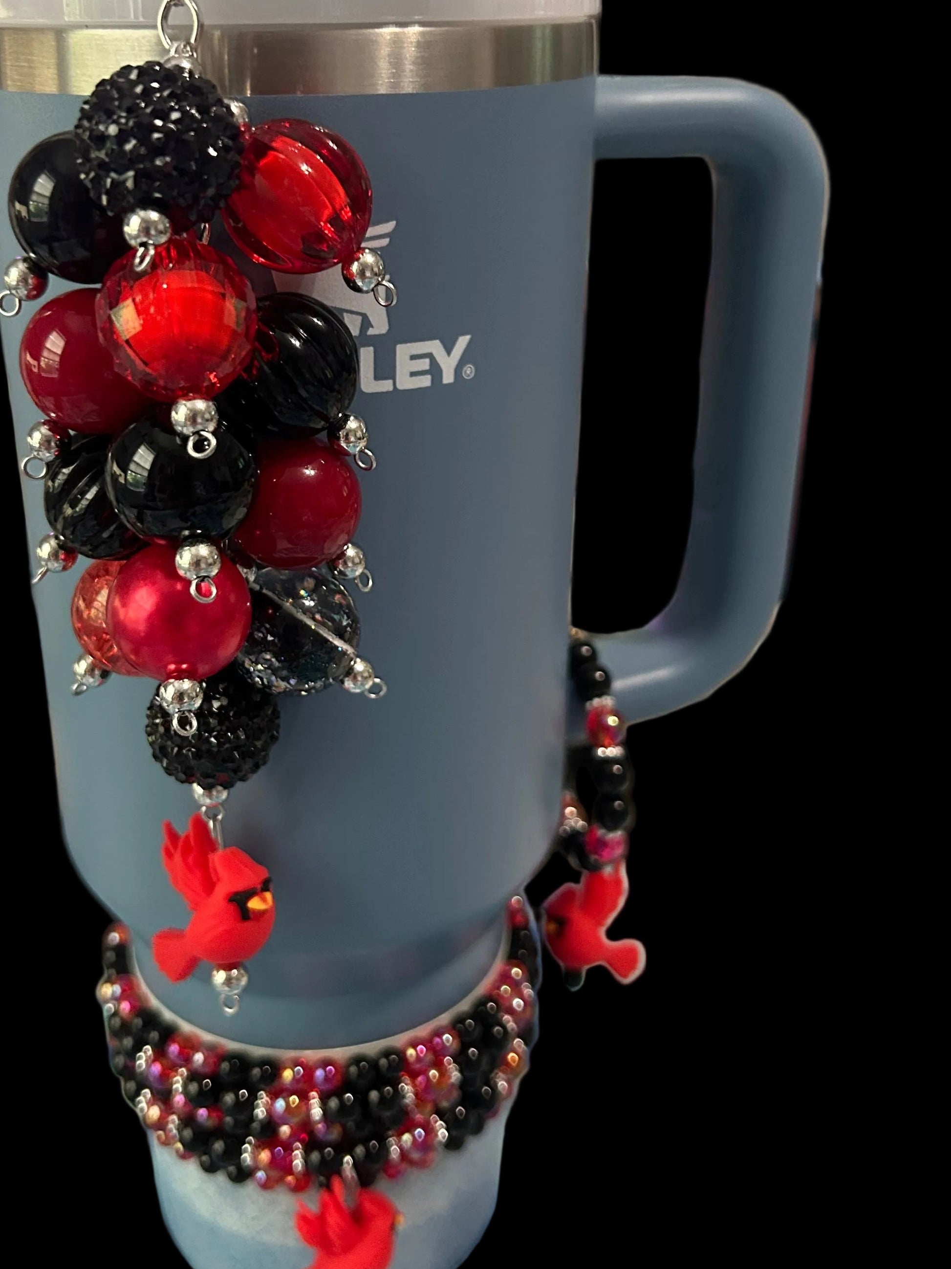 Cardinal Bauble Straw Charm