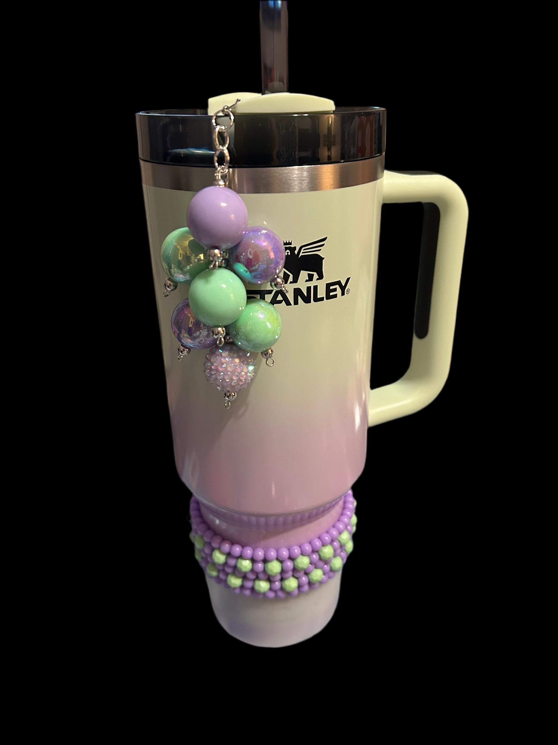 Hypnotic Green Bauble Straw Charm