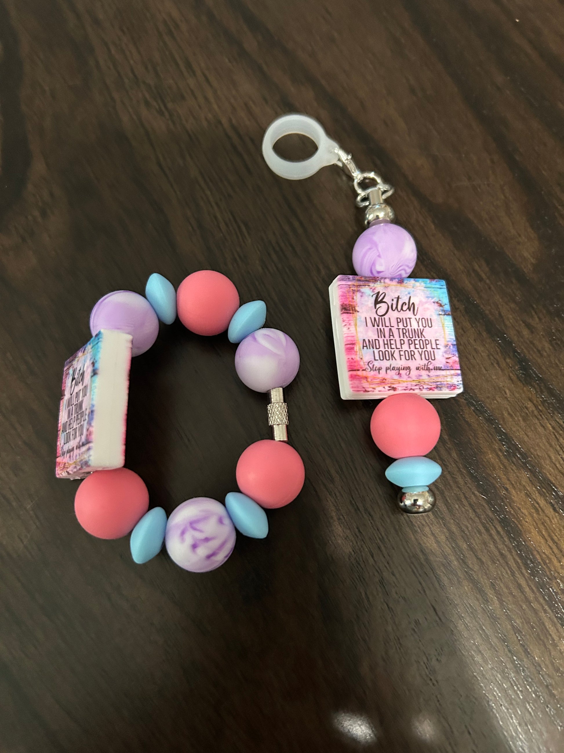 Adult Humor Straw and Handle Charm set