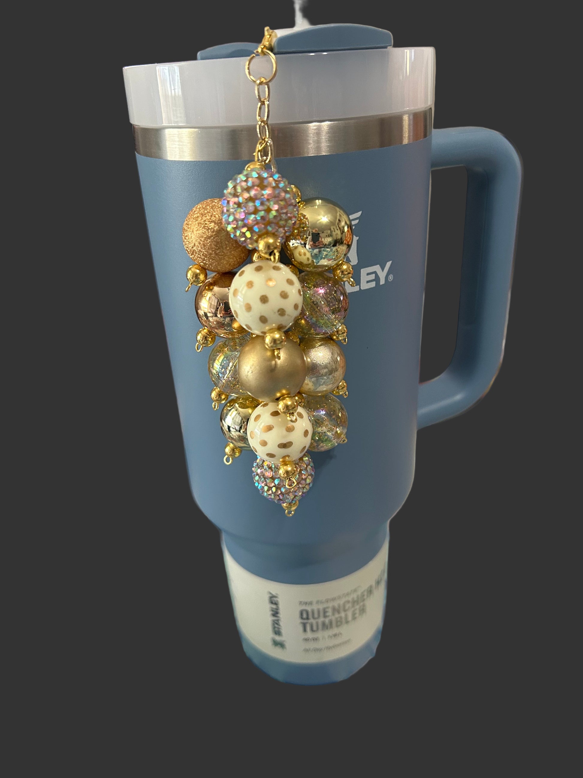 Champagne Bauble Straw Charm