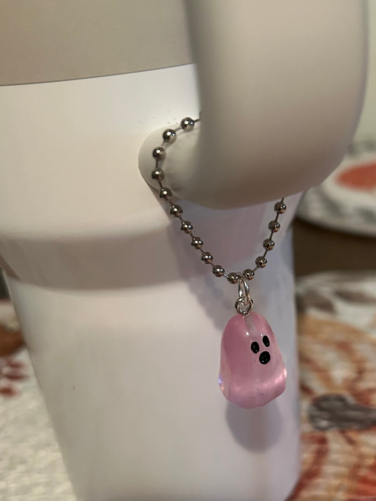 Purple Glow in the dark Ghost Handle Charm
