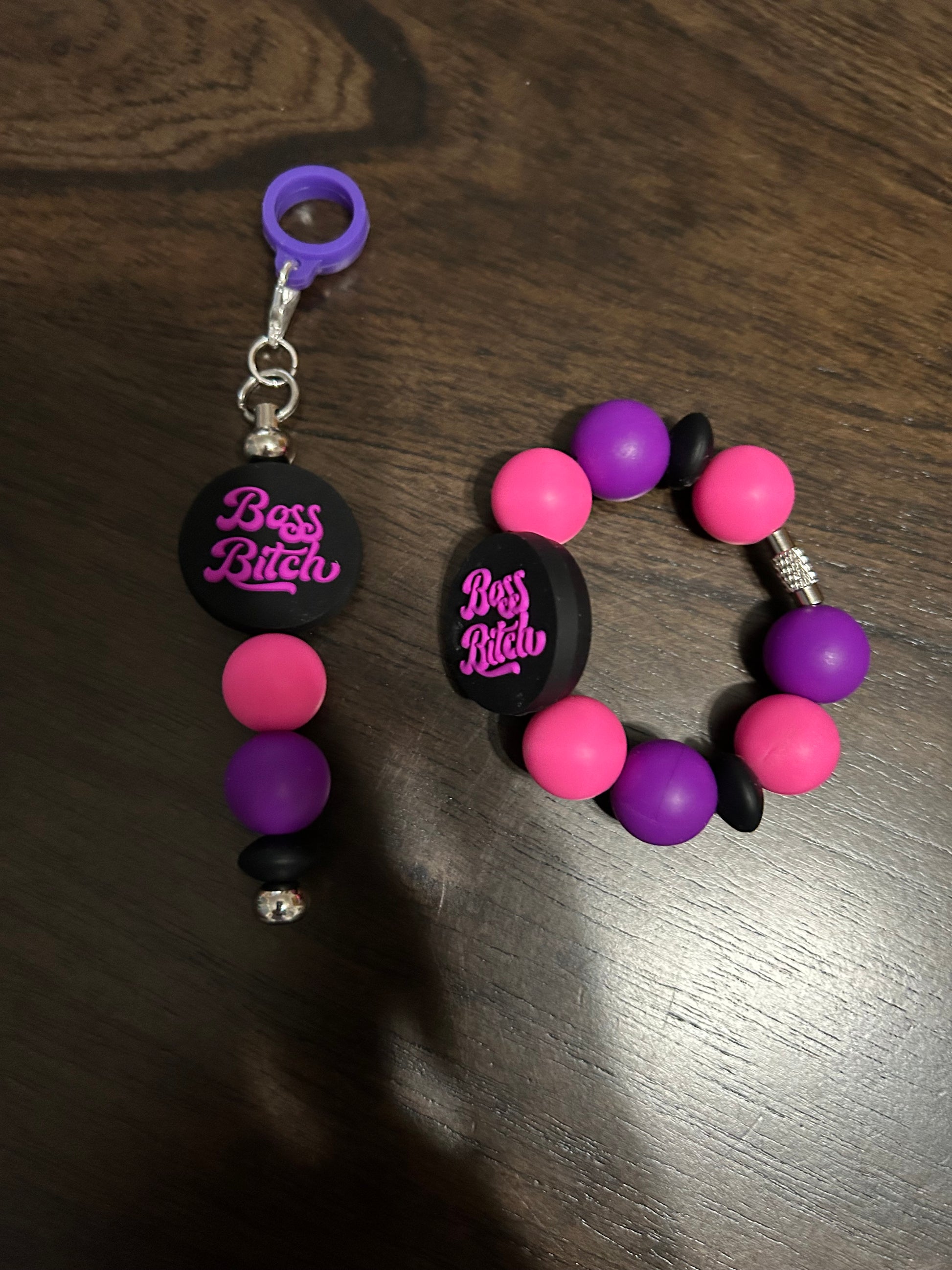 Boss B$$ Straw and Handle Charm set