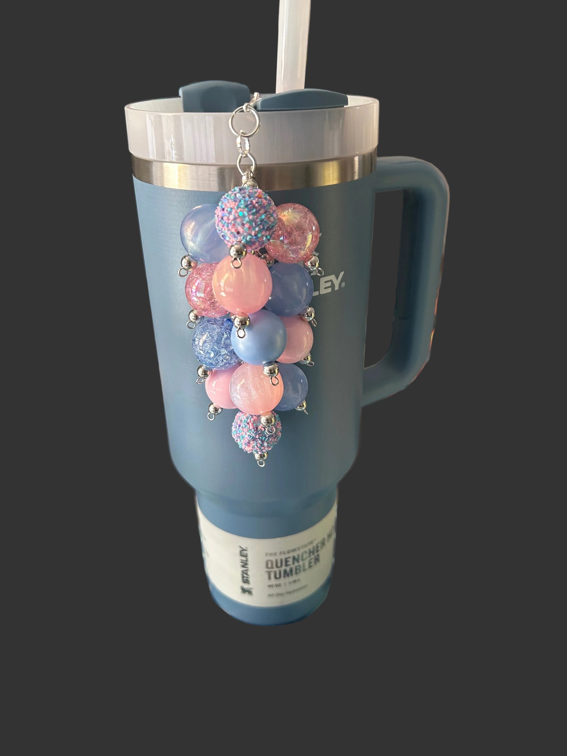 Pink and Blue Bauble Straw Charm