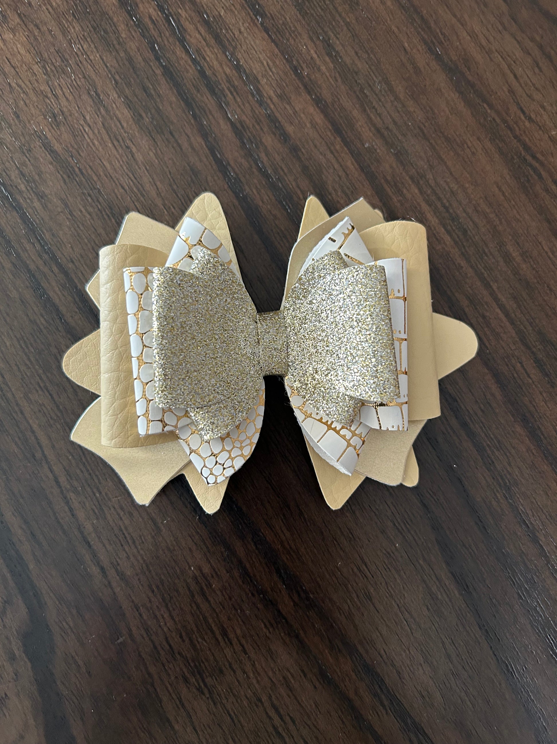 White and Gold Bow