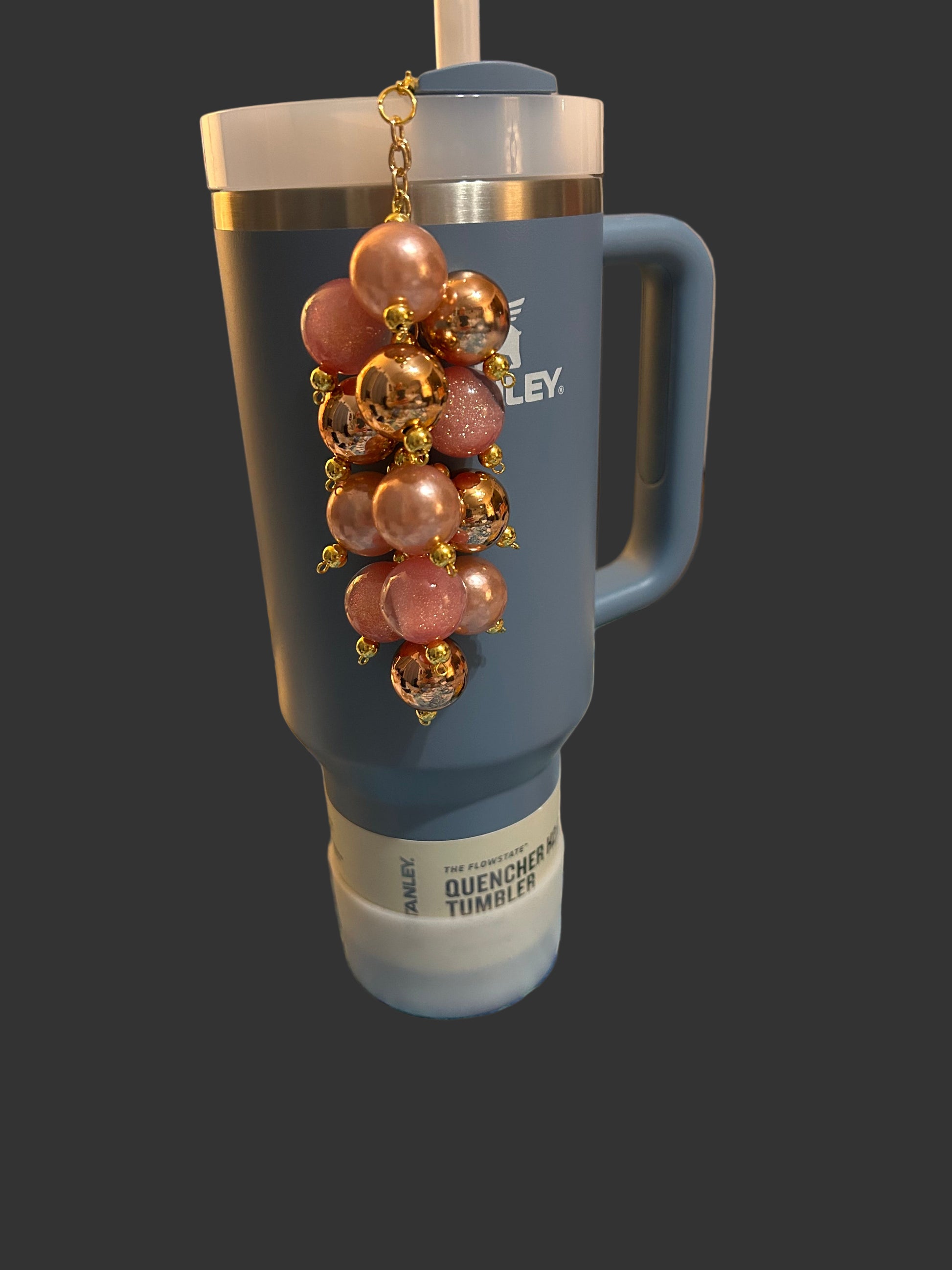 Rose Gold Bauble Straw Charm