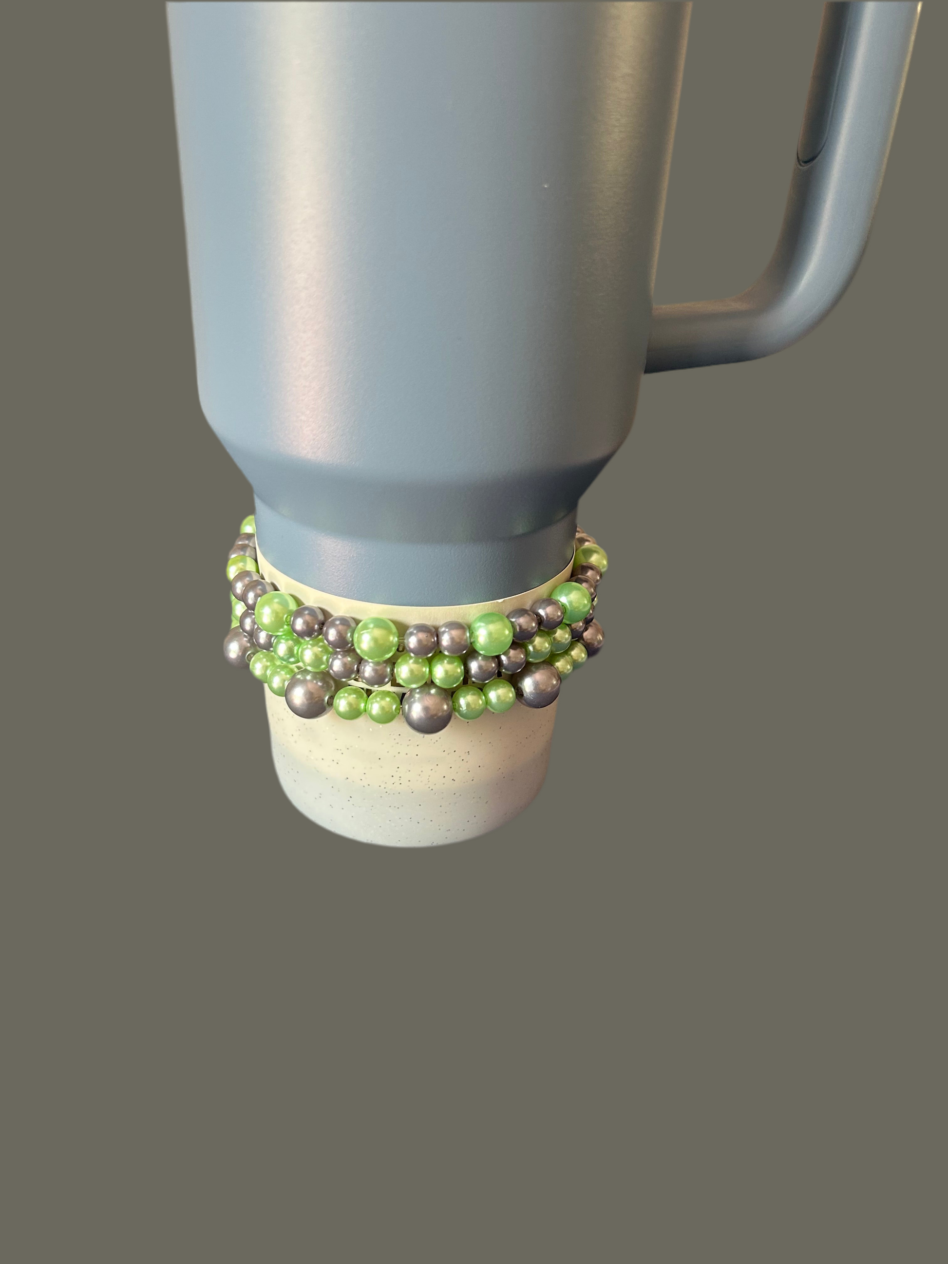 Green and Gray Bracelet Stack