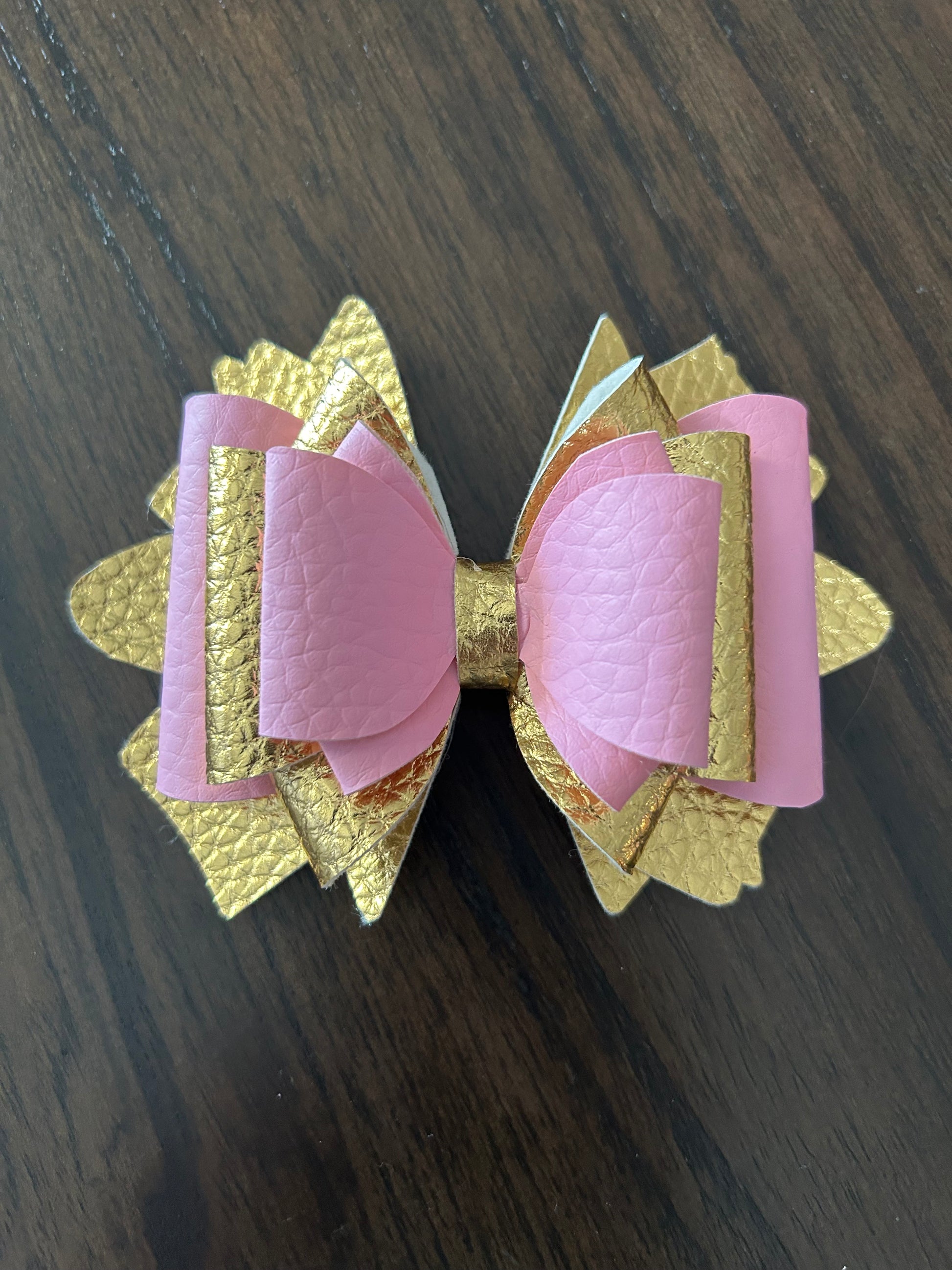Pink and Gold Bow
