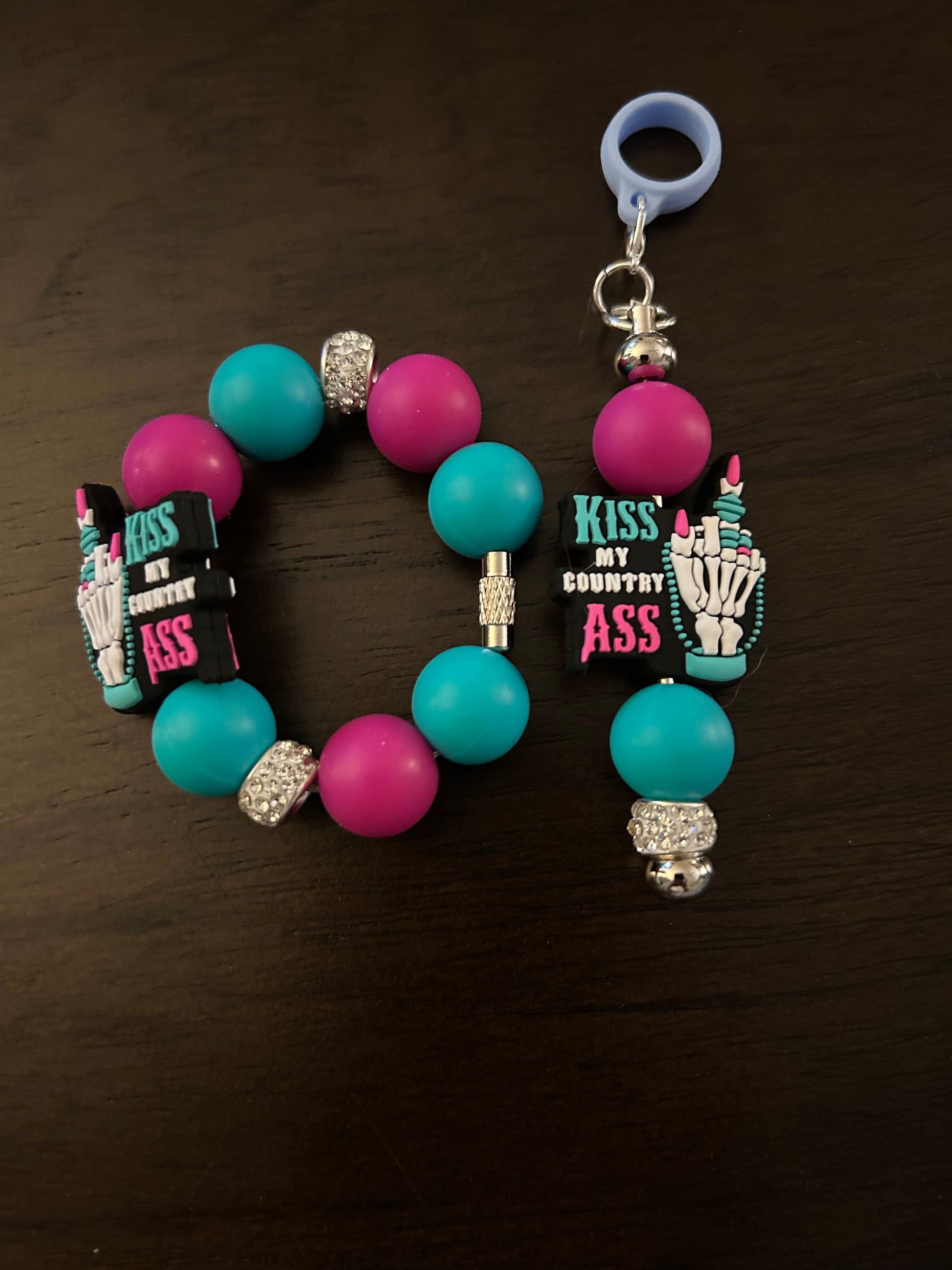 Adult Humor Straw and Handle Charm set