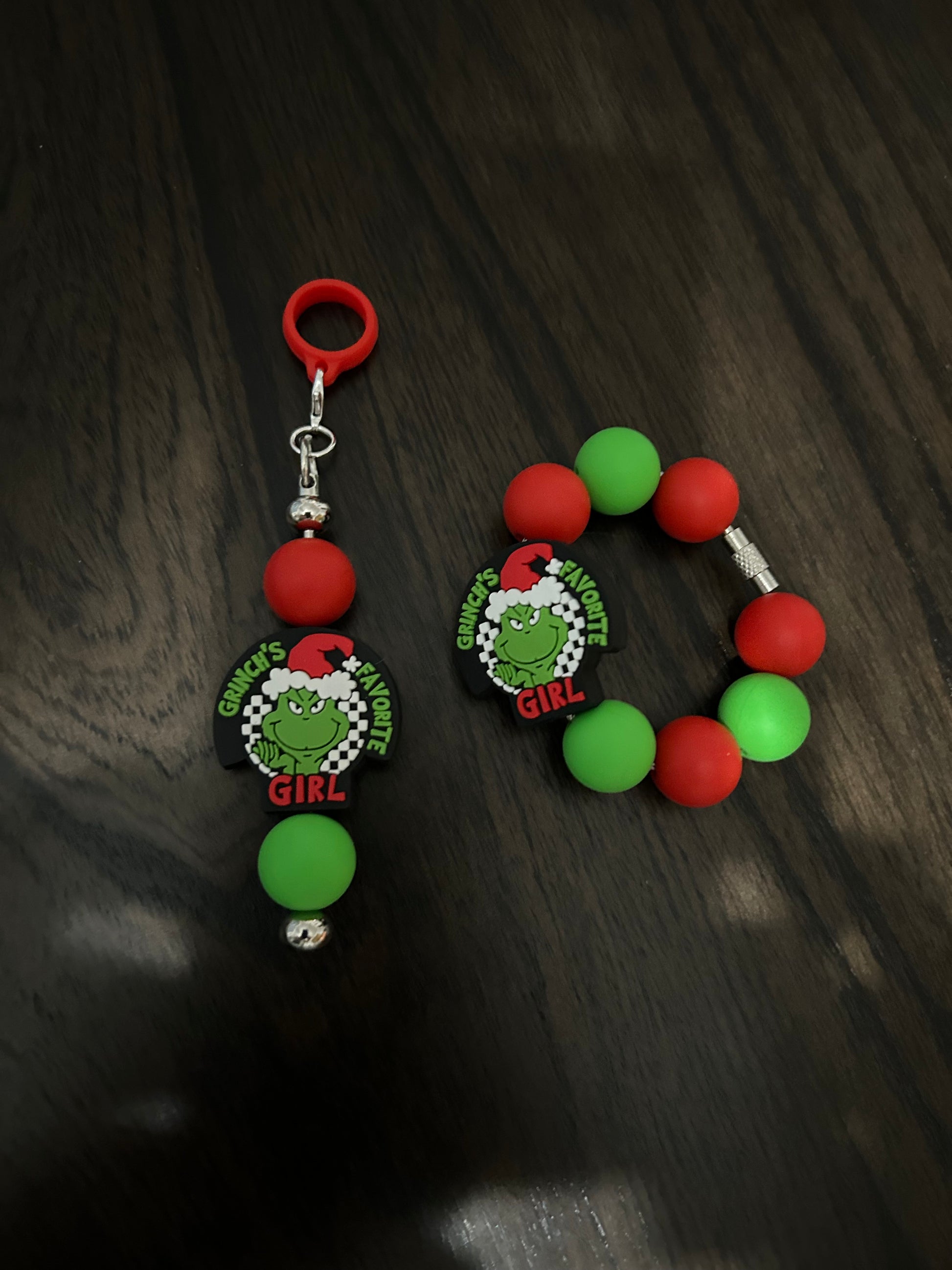 Green Guy Straw and Handle Charm set