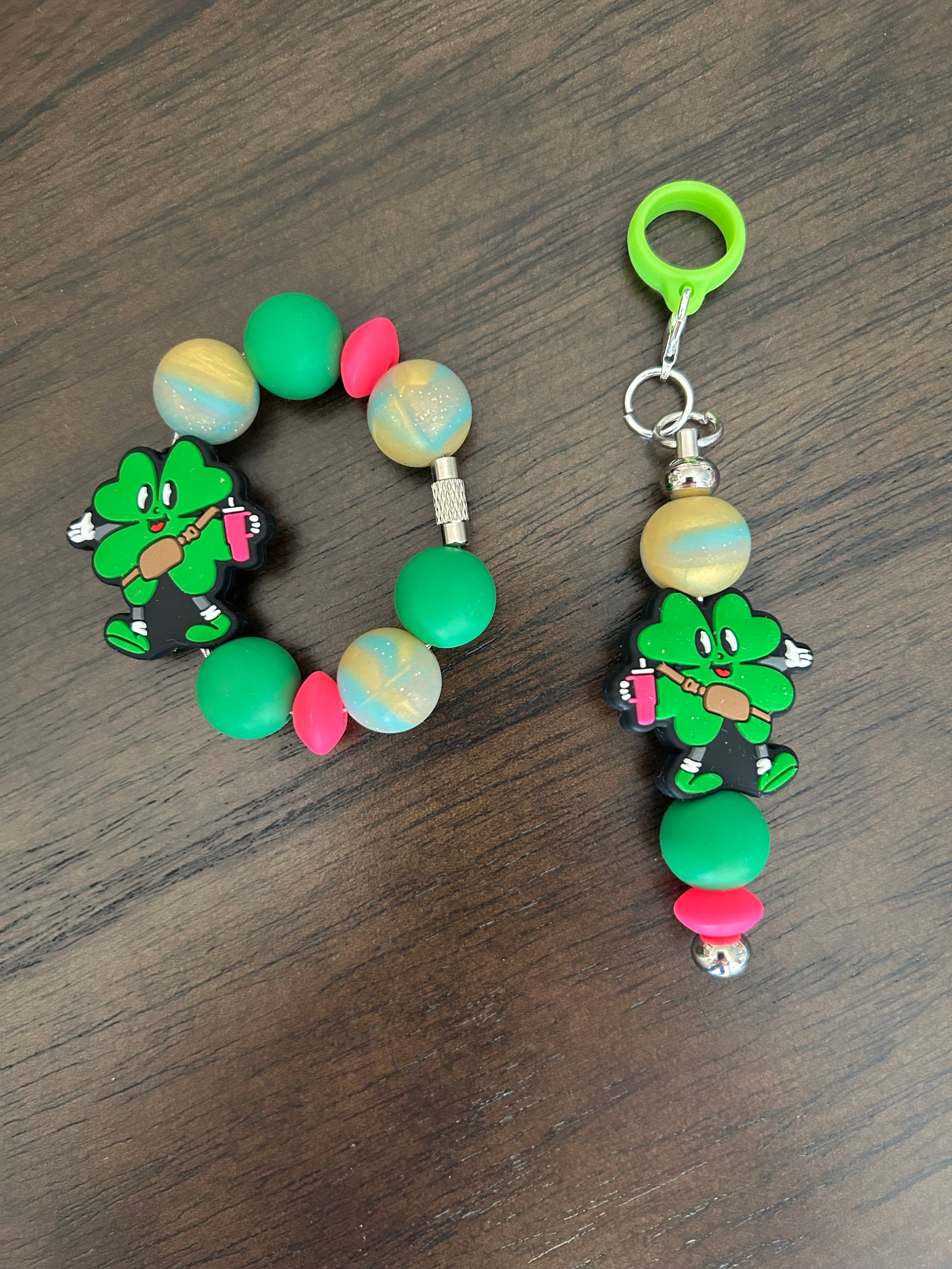 St. Patrick’s Day Straw and Handle Charm set