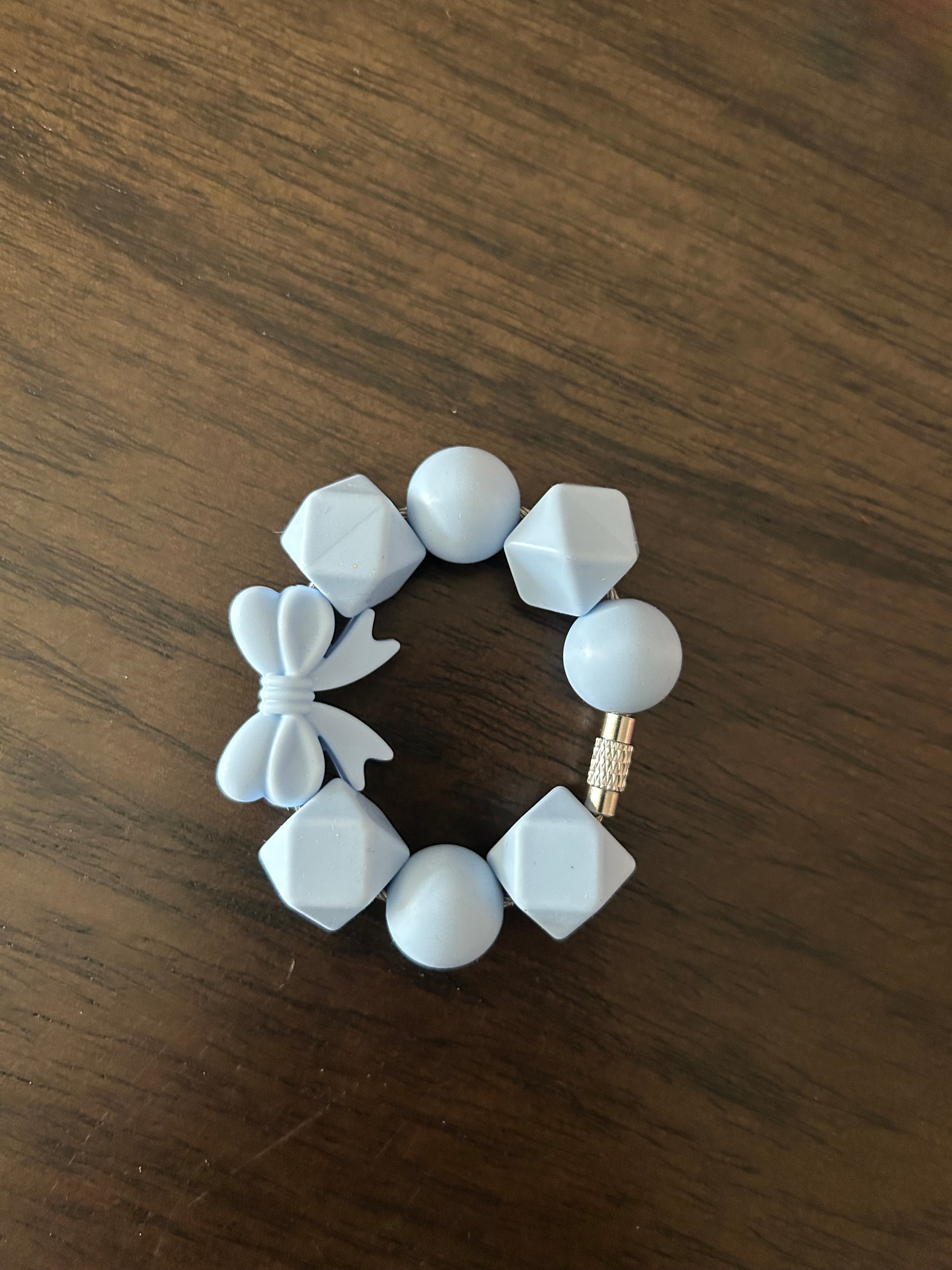 Blue Bow Handle Charm